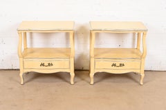 John Widdicomb French Provincial Louis XV Nightstands, 1950s