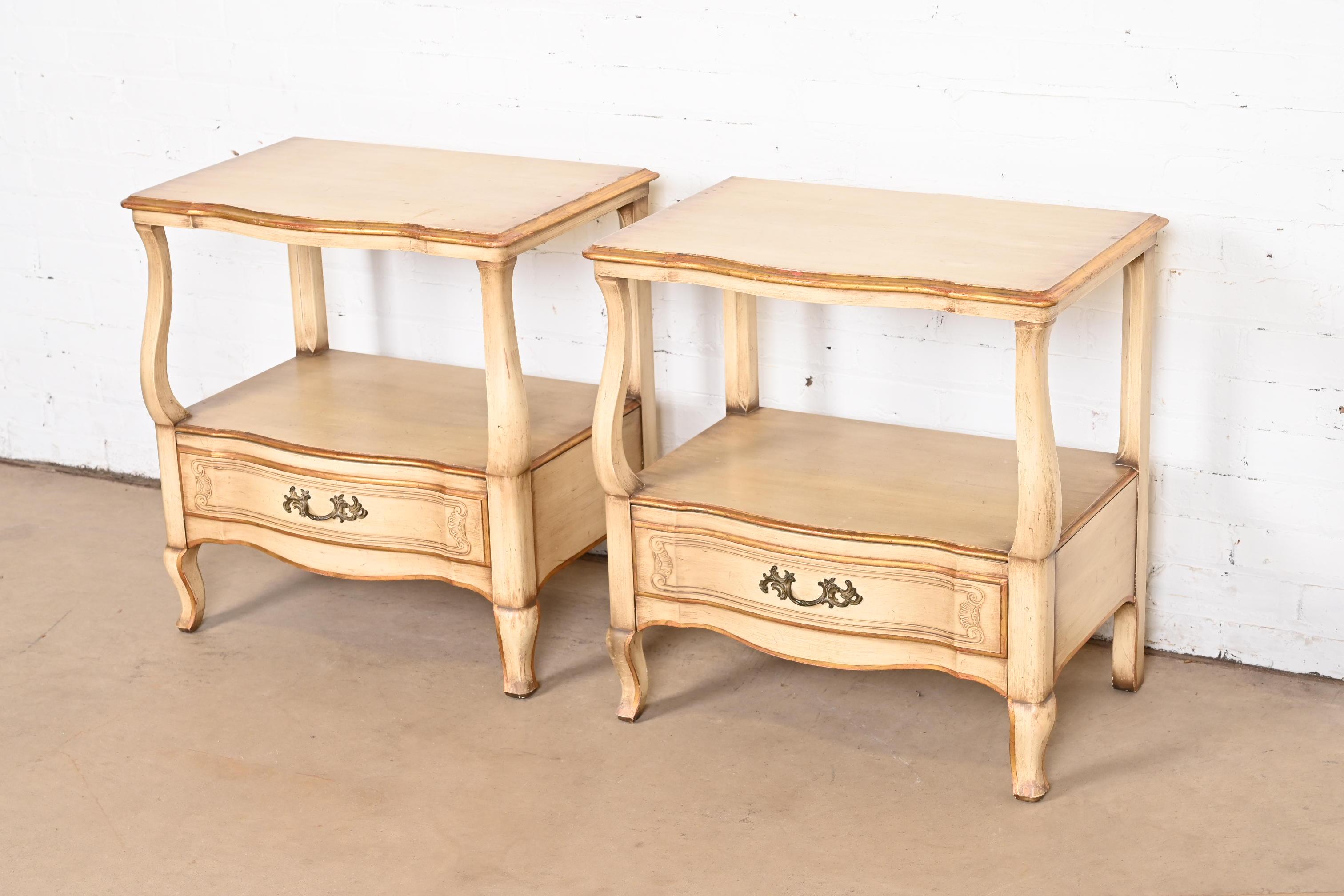 American John Widdicomb French Provincial Louis XV Nightstands, 1950s For Sale