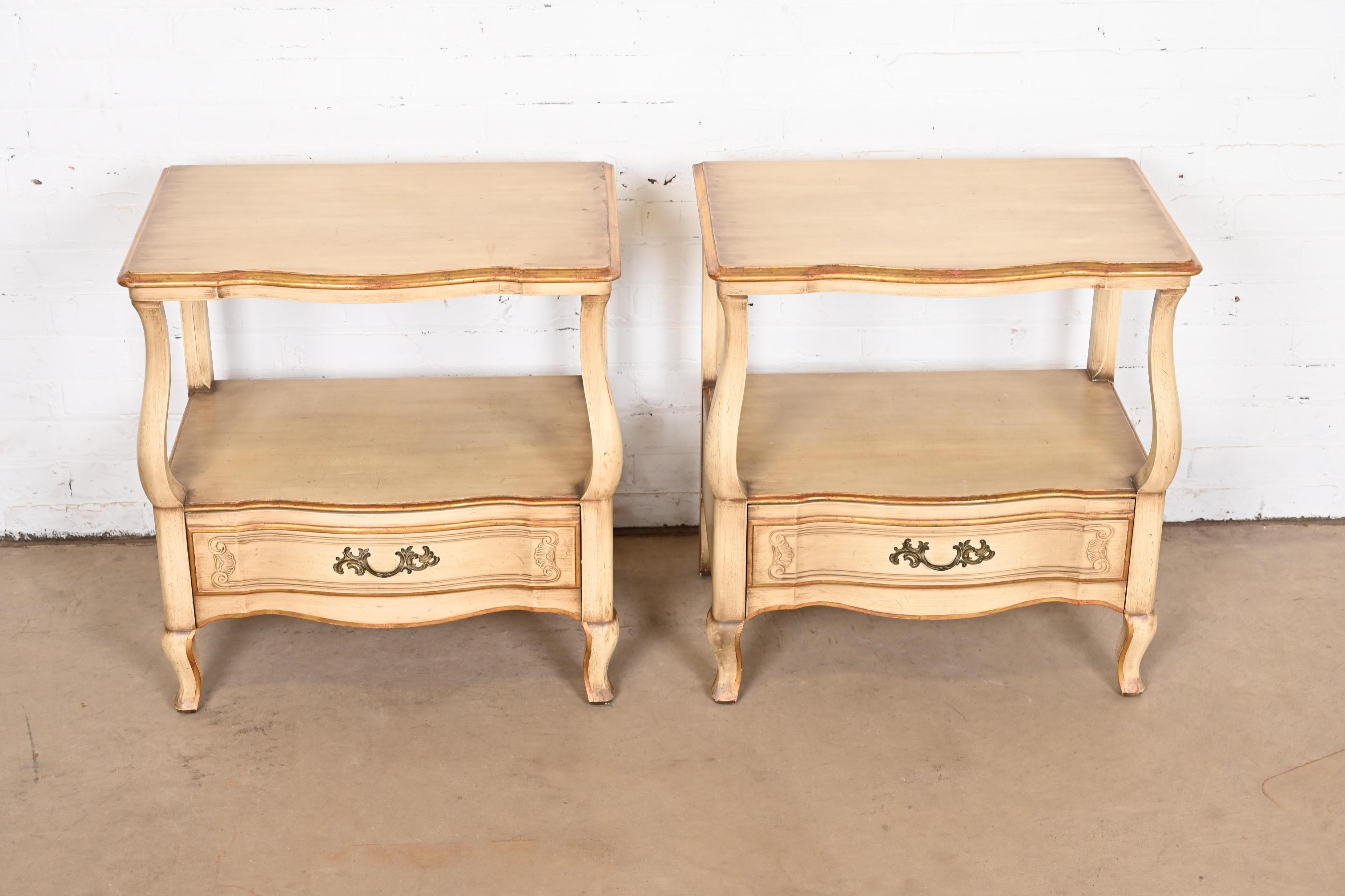 Mid-20th Century John Widdicomb French Provincial Louis XV Nightstands, 1950s For Sale