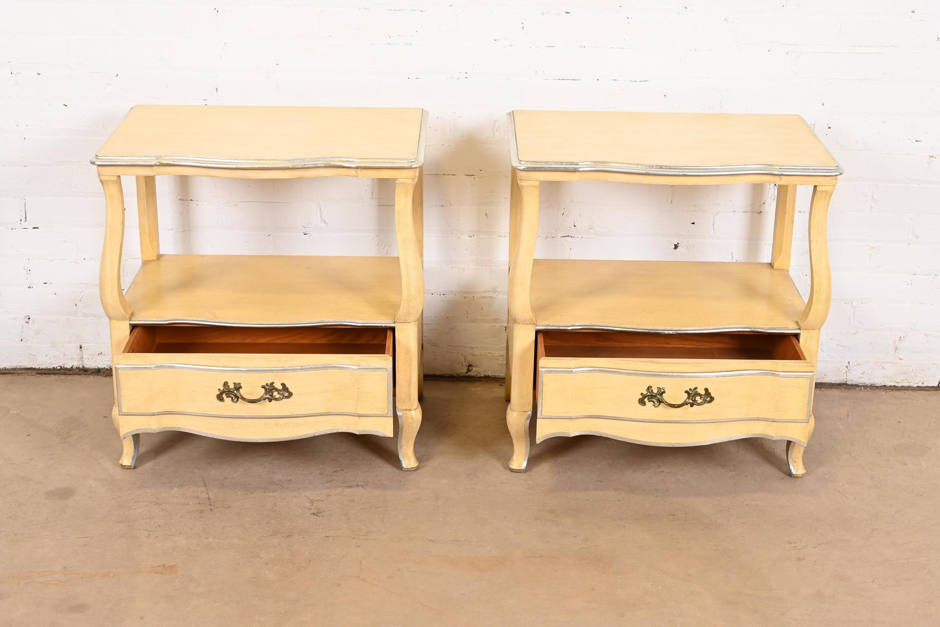 Mid-20th Century John Widdicomb French Provincial Louis XV Nightstands, 1950s For Sale