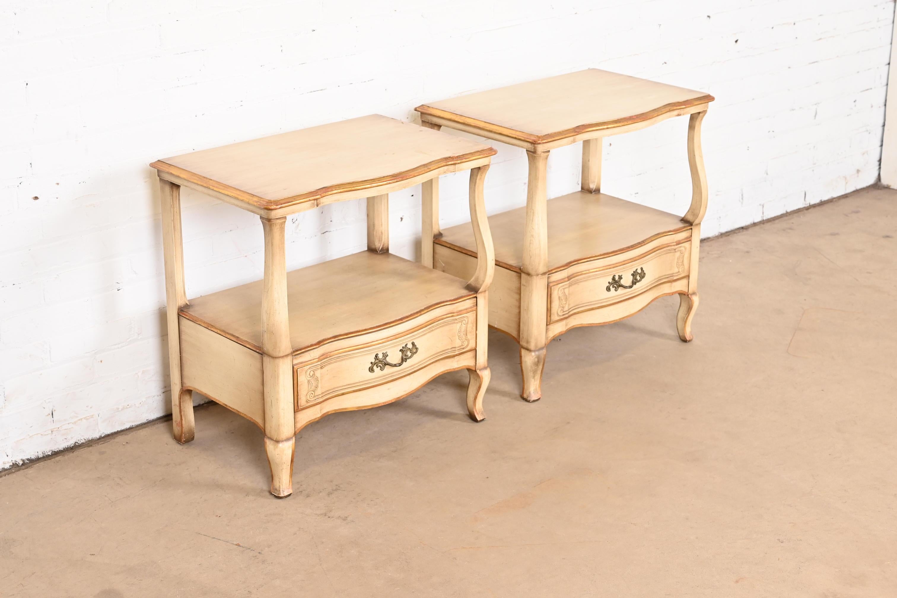 John Widdicomb French Provincial Louis XV Nightstands, 1950s For Sale 1