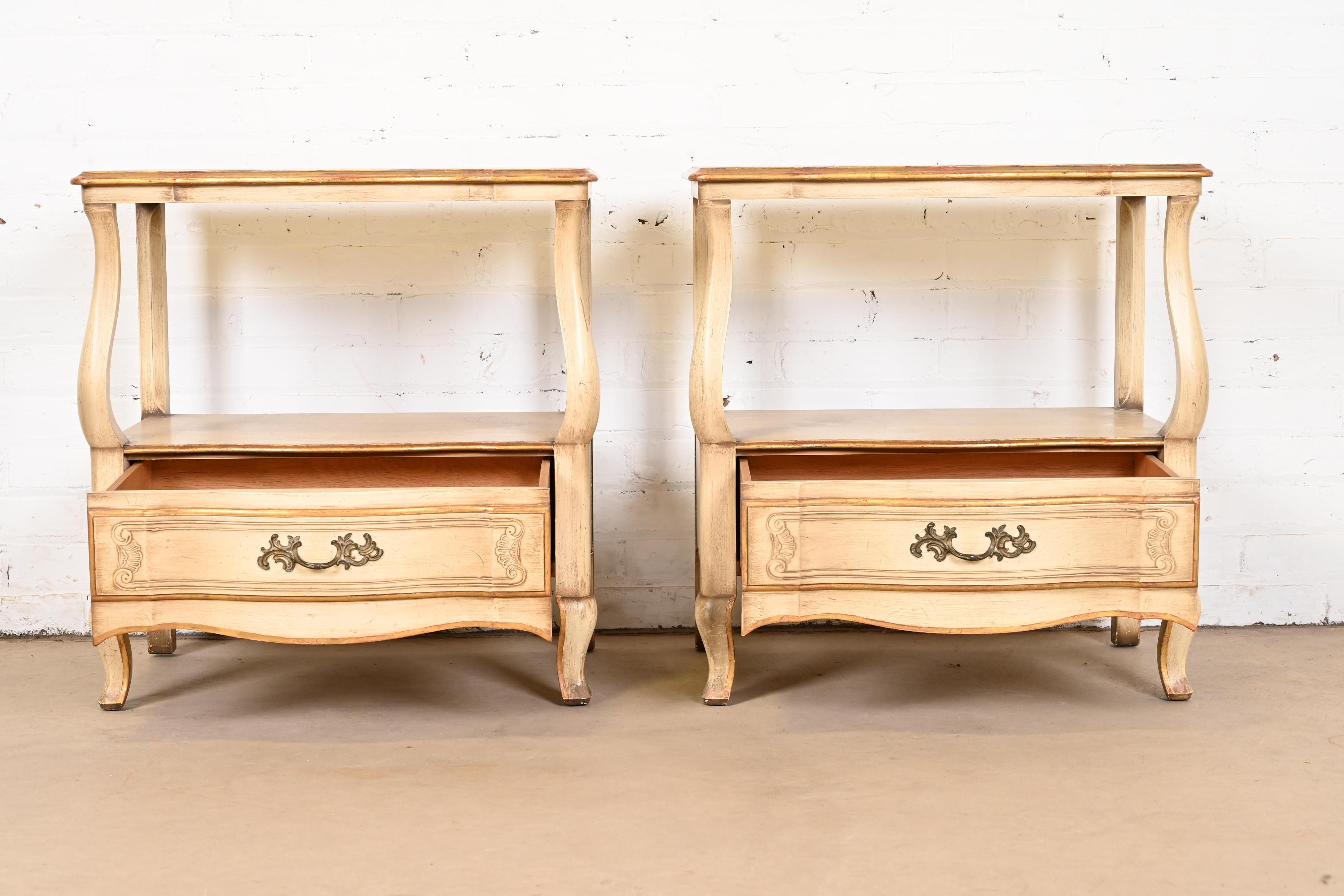 John Widdicomb French Provincial Louis XV Nightstands, 1950s For Sale 2