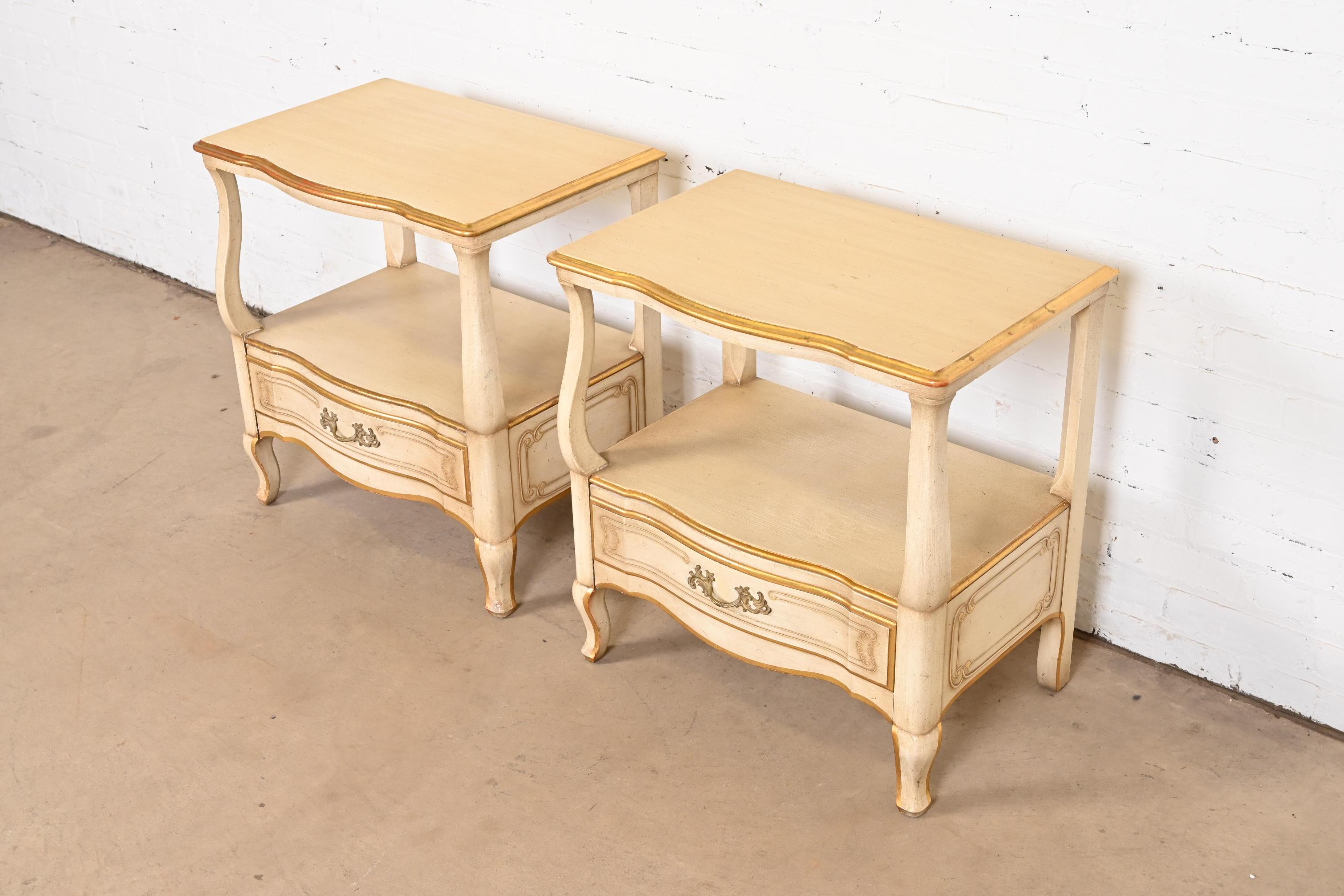 Mid-20th Century John Widdicomb French Provincial Louis XV Nightstands, Circa 1950s For Sale