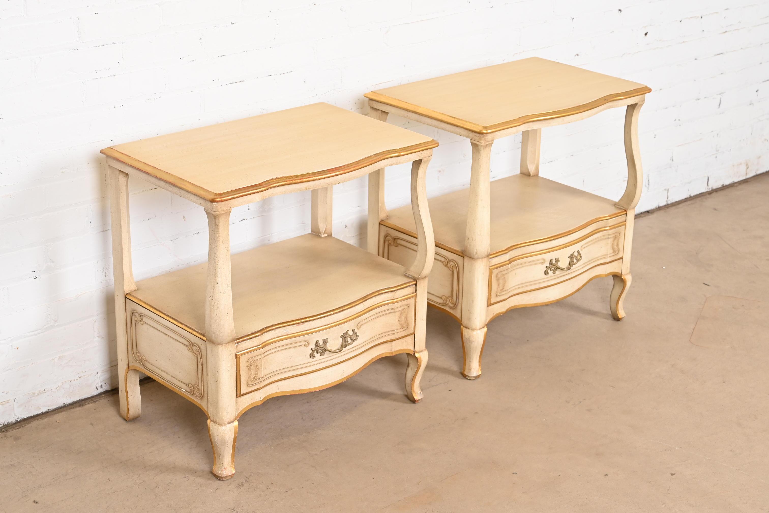 John Widdicomb French Provincial Louis XV Nightstands, Circa 1950s For Sale 1