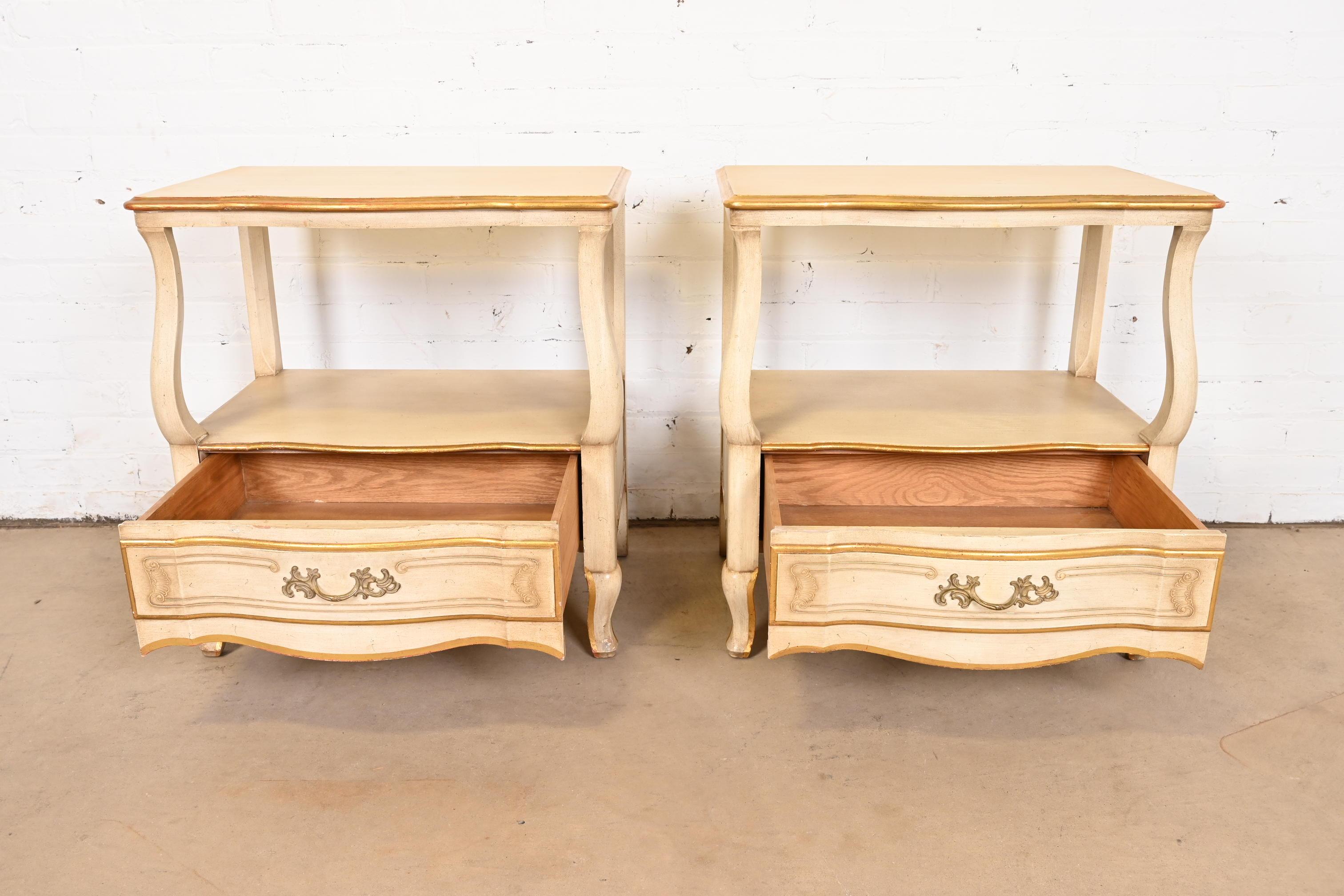 John Widdicomb French Provincial Louis XV Nightstands, Circa 1950s For Sale 2