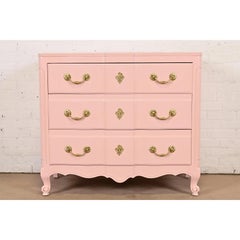John Widdicomb French Provincial Louis XV Pink Lacquered Chest of Drawers