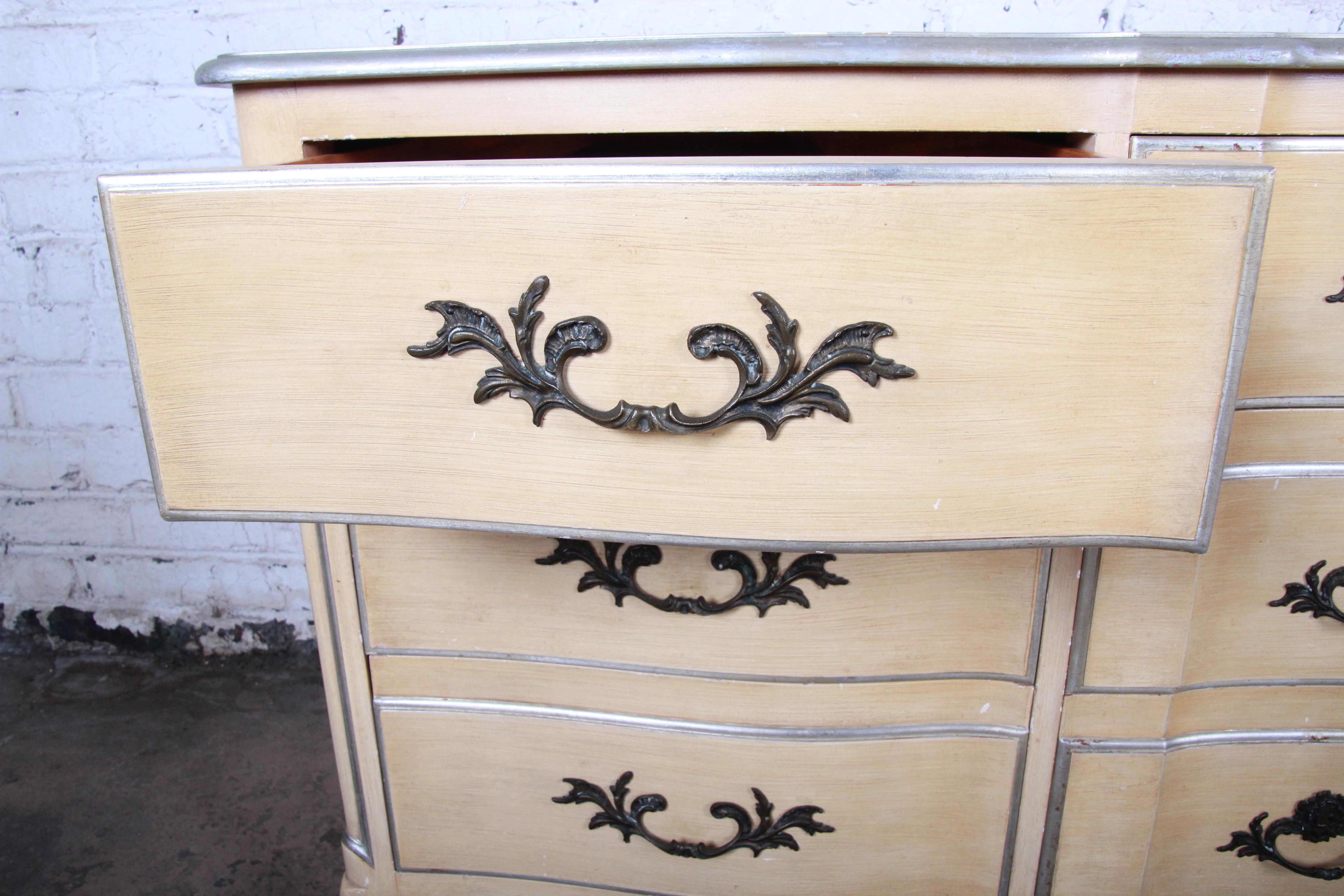 John Widdicomb French Provincial Louis XV Style Long Dresser or Credenza In Good Condition In South Bend, IN