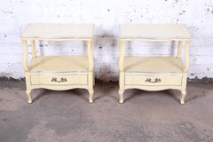 John Widdicomb French Provincial Louis XV Style Nightstands, Pair