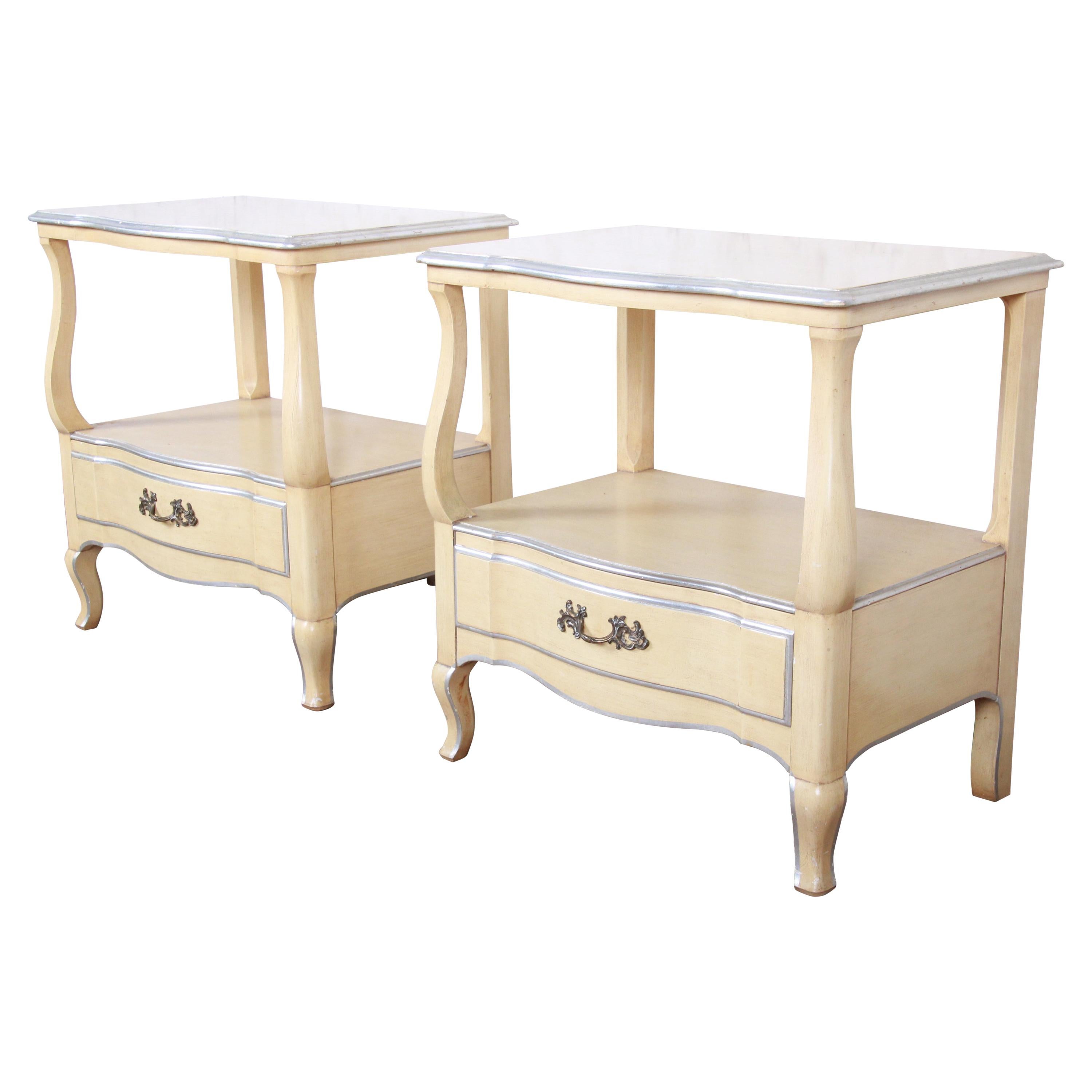 John Widdicomb French Provincial Louis XV Style Nightstands, Pair
