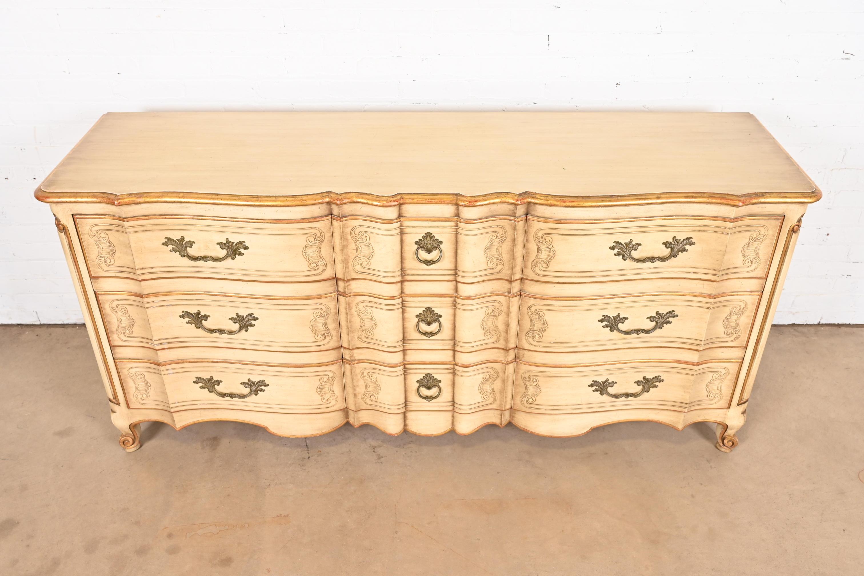 John Widdicomb French Provincial Louis XV Triple Dresser or Credenza, 1950s For Sale 10