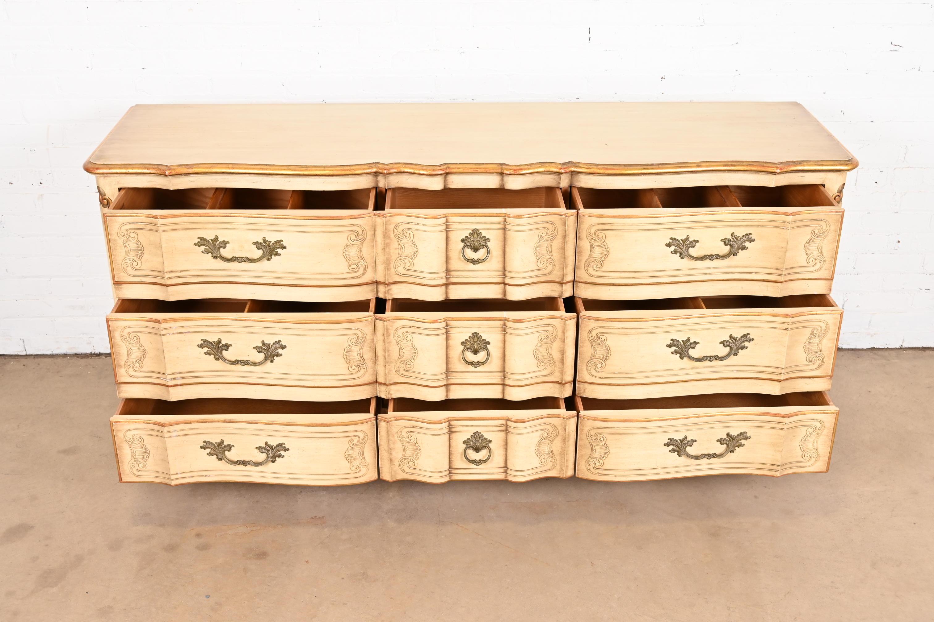 John Widdicomb French Provincial Louis XV Triple Dresser or Credenza, 1950s For Sale 2