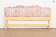 John Widdicomb French Provincial Louis XV Upholstered King Size Headboard, 1950s