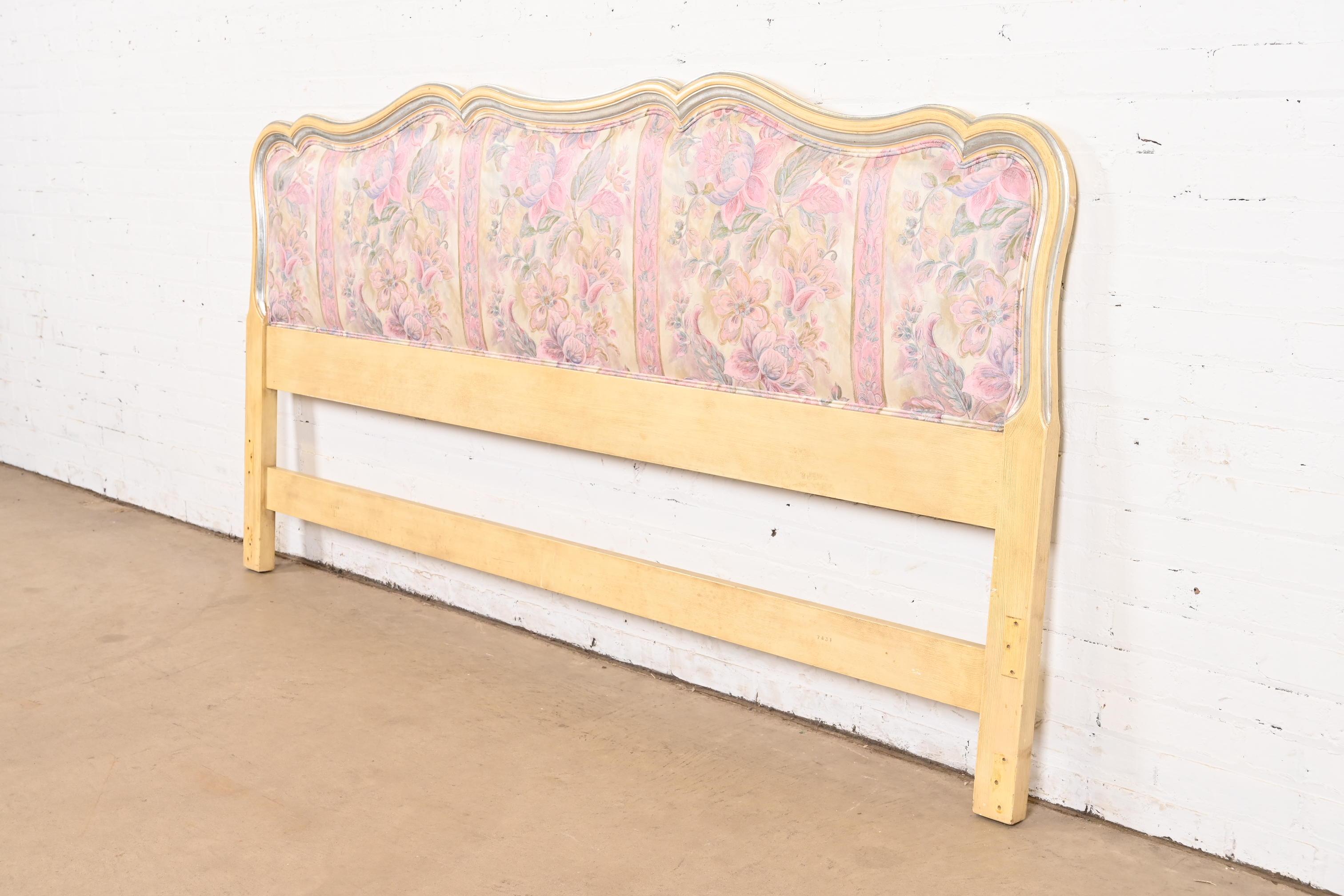 American John Widdicomb French Provincial Louis XV Upholstered King Size Headboard, 1950s For Sale