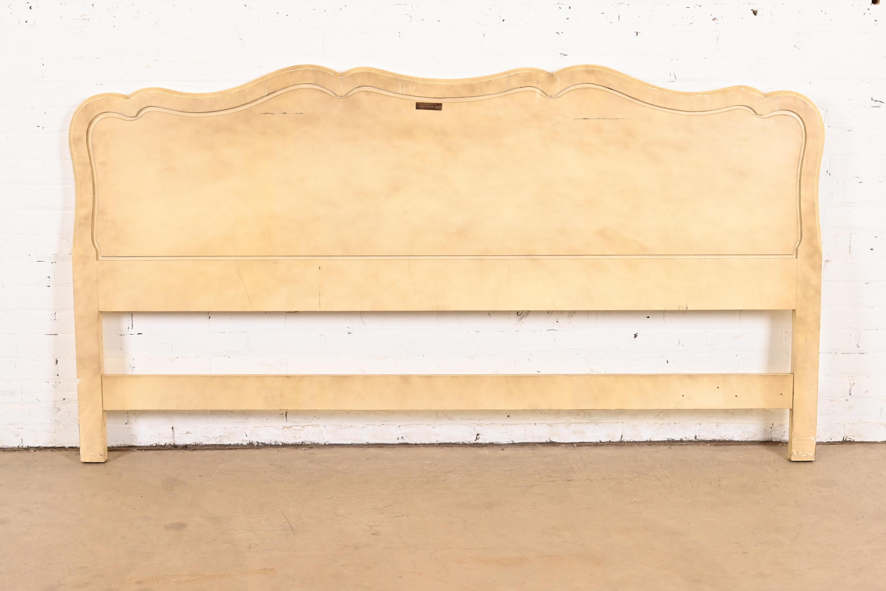 John Widdicomb French Provincial Louis XV Upholstered King Size Headboard, 1950s For Sale 2