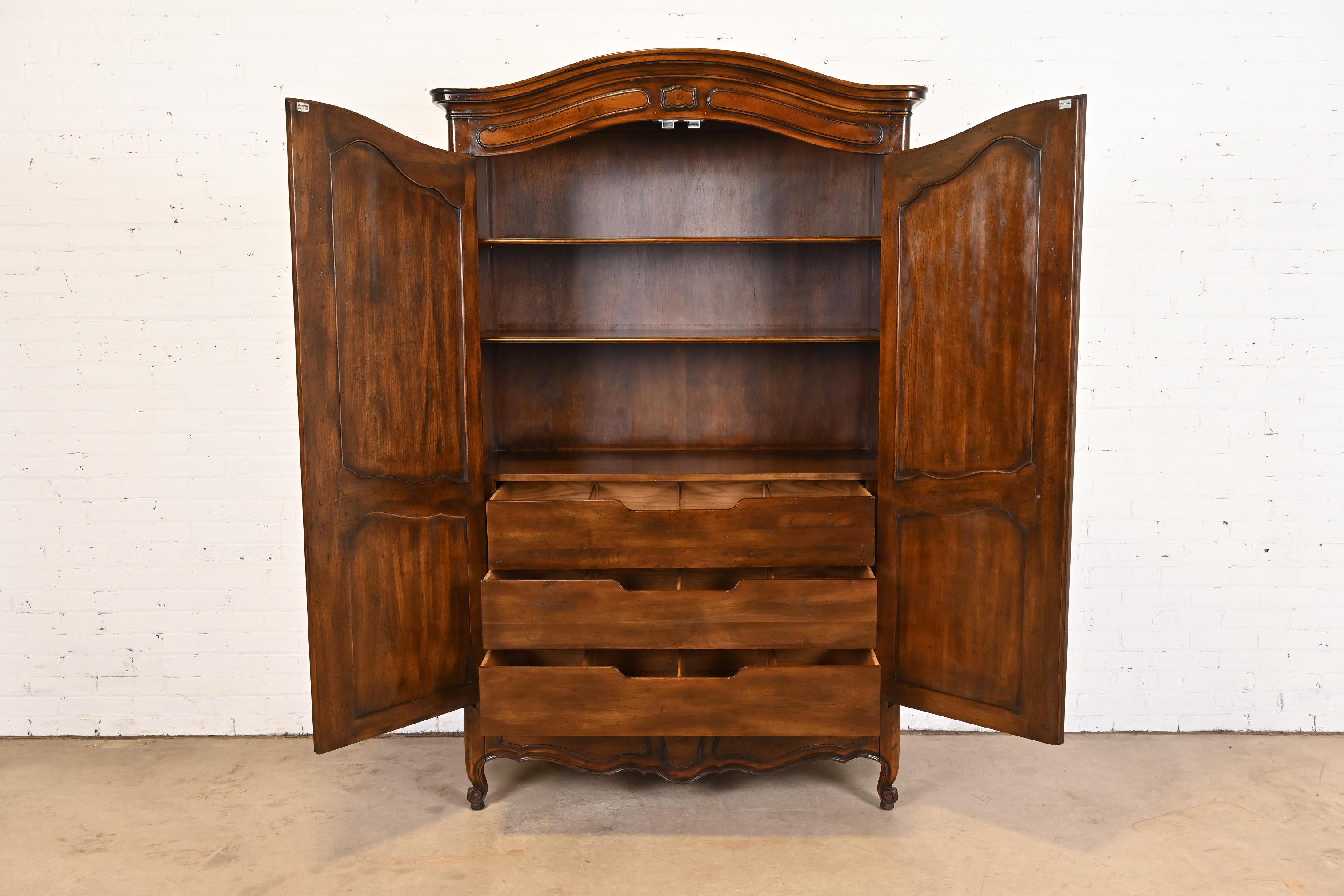 Mid-20th Century John Widdicomb French Provincial Louis XV Walnut Armoire Dresser, Circa 1960s