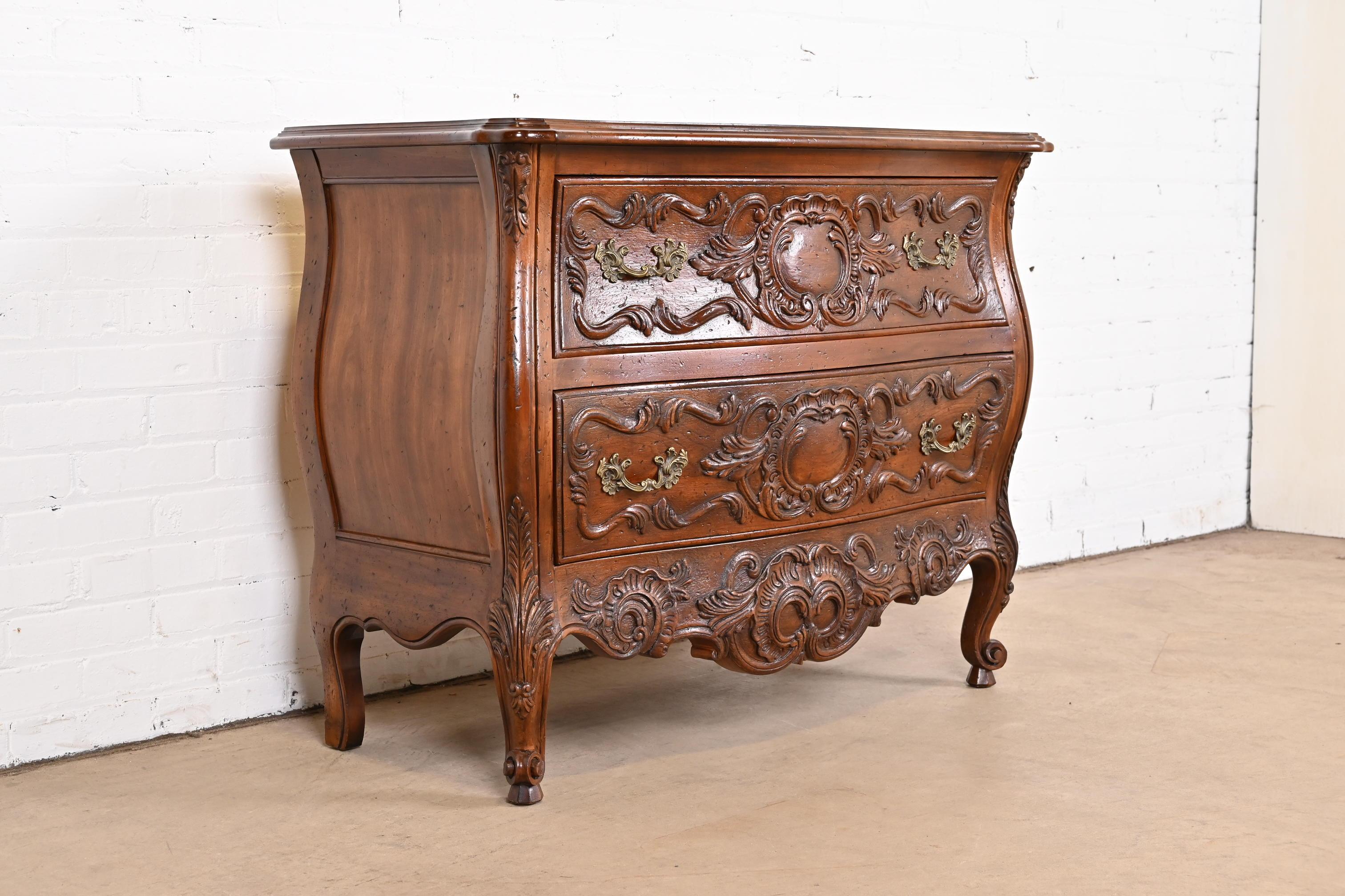 John Widdicomb French Provincial Louis XV Walnut Commode or Chest of Drawers 1
