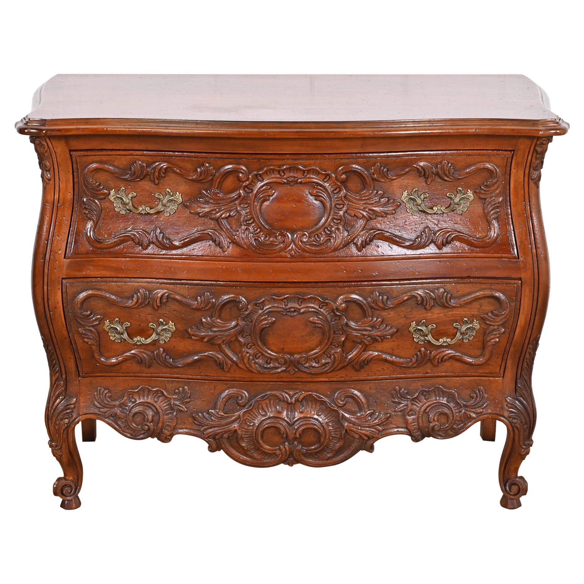 John Widdicomb French Provincial Louis XV Walnut Commode or Chest of Drawers