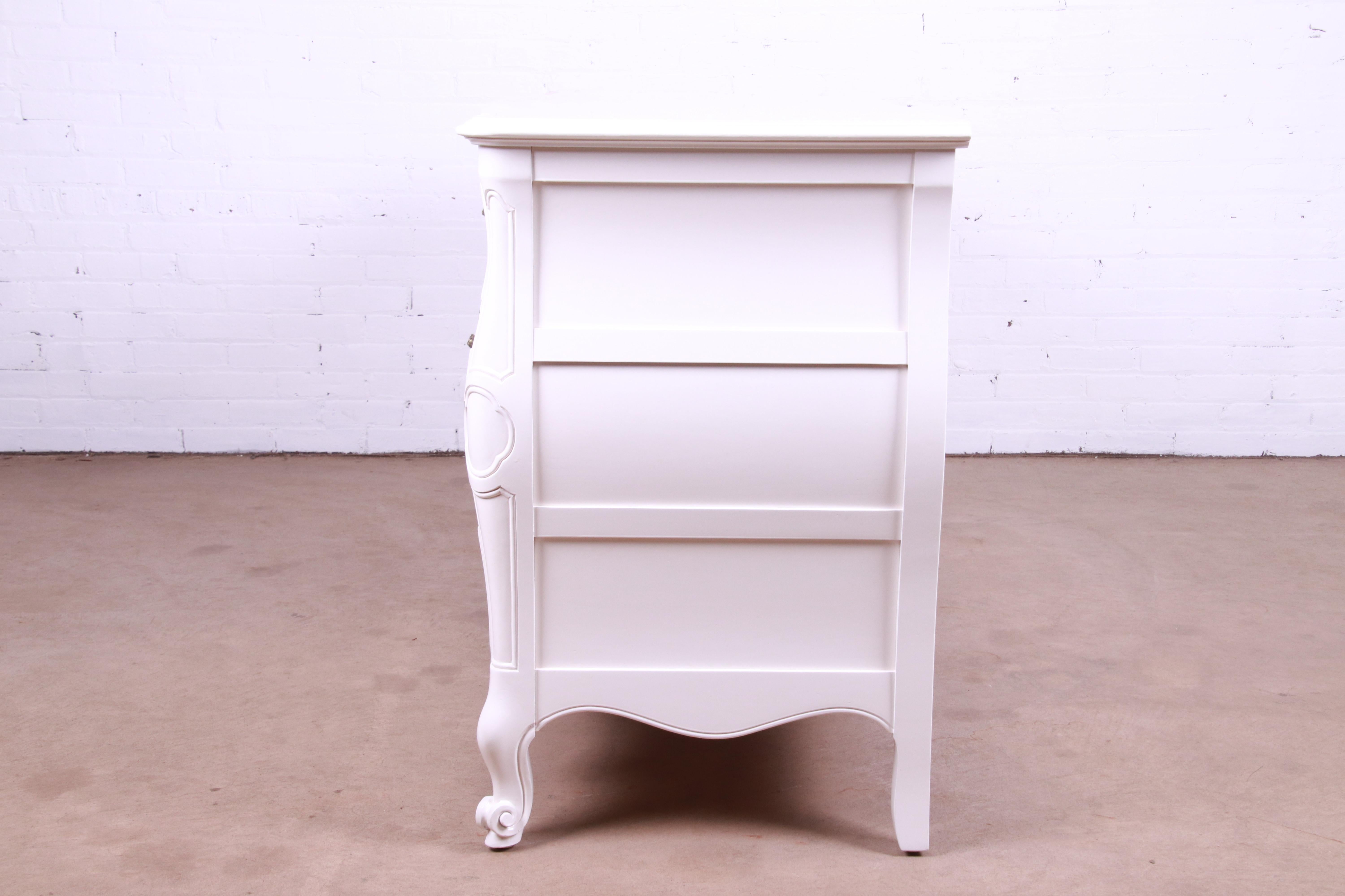 John Widdicomb French Provincial Louis XV White Lacquered Dresser, Refinished For Sale 5
