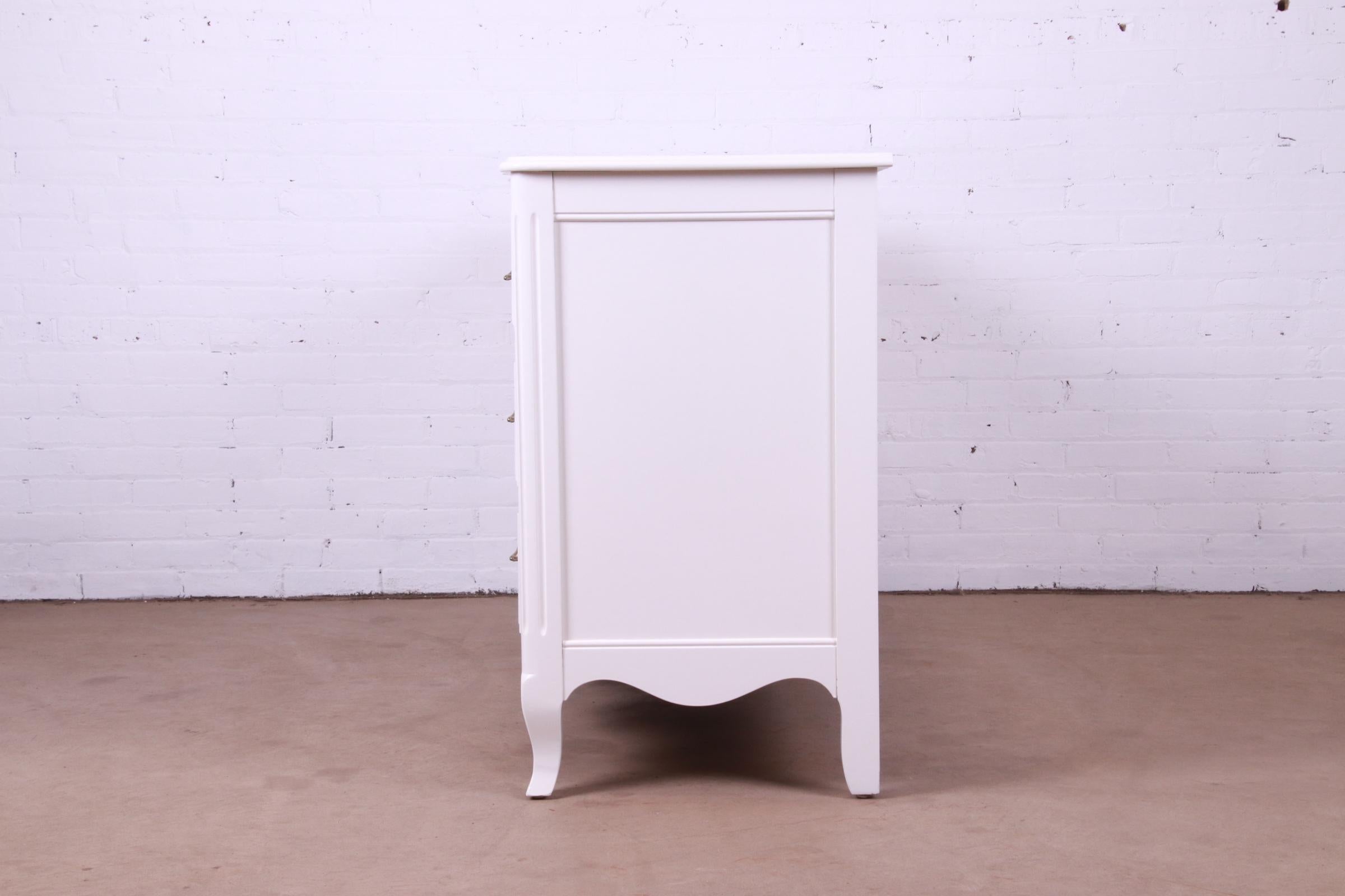 John Widdicomb French Provincial Louis XV White Lacquered Dresser, Refinished For Sale 7