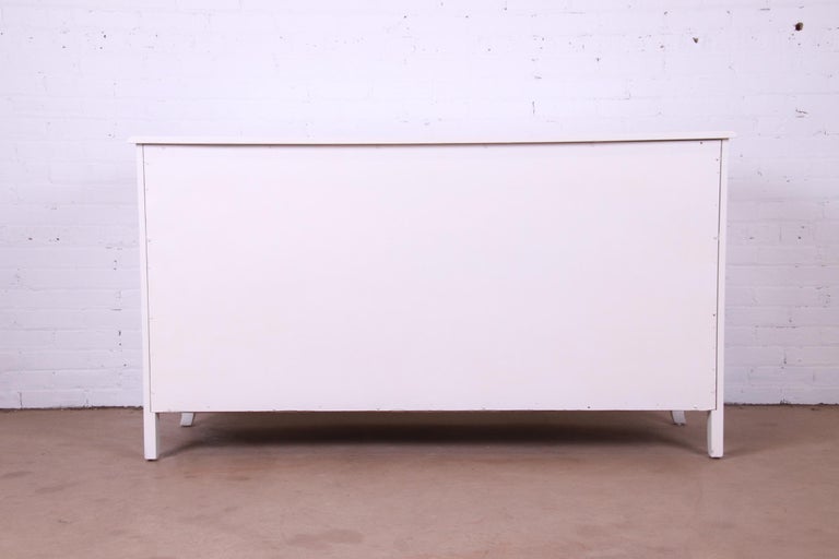 John Widdicomb French Provincial Louis XV White Lacquered Dresser, Refinished For Sale 10