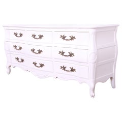 John Widdicomb French Provincial Louis XV White Lacquered Dresser, Refinished