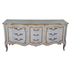 Vintage John Widdicomb French Provincial Serpentine Triple Dresser Italian Florentine