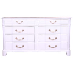 John Widdicomb French Provincial White Lacquered Dresser, Newly Refinished