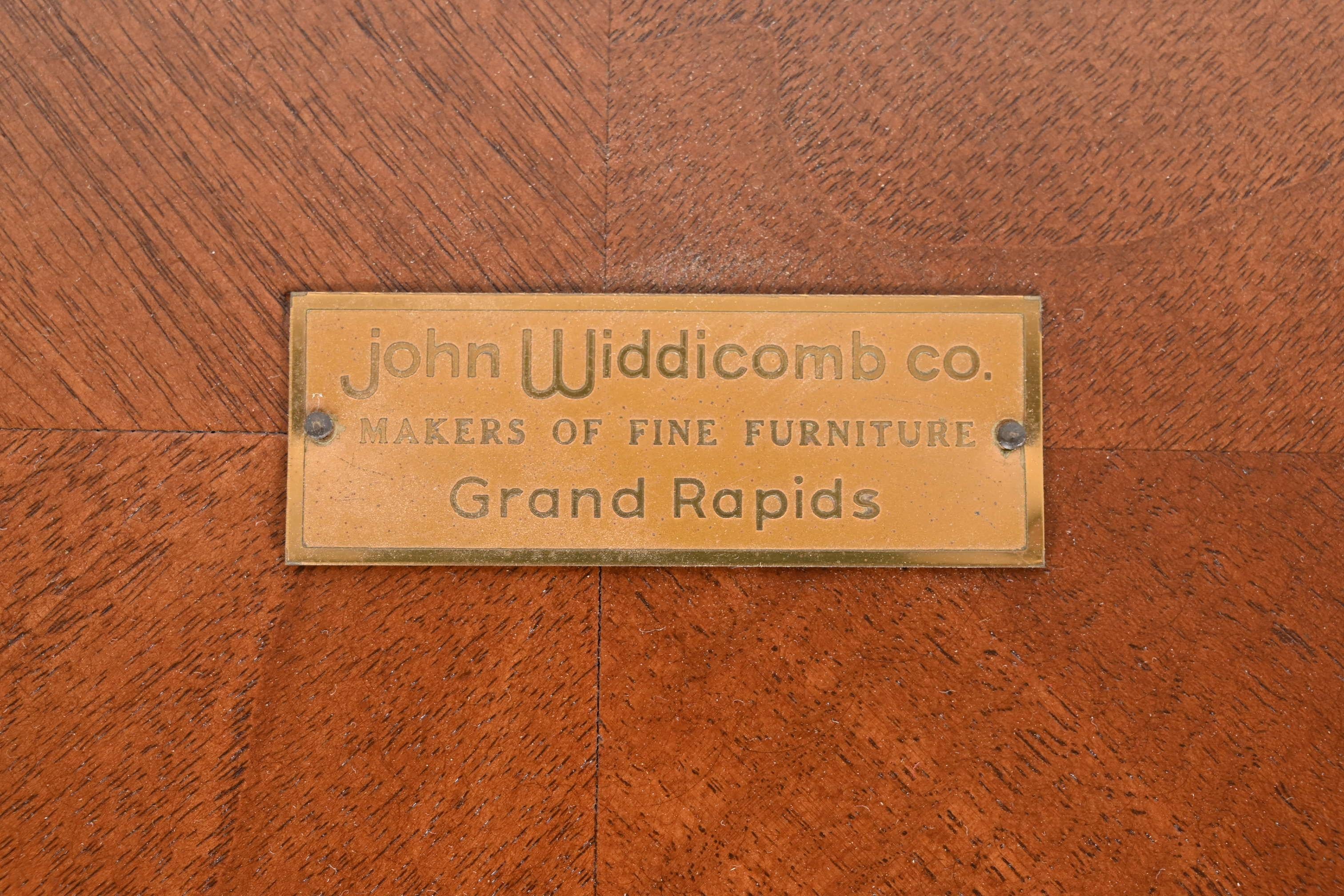 John Widdicomb French Regency Louis XVI Carved Walnut Side Tables, Refinished 6