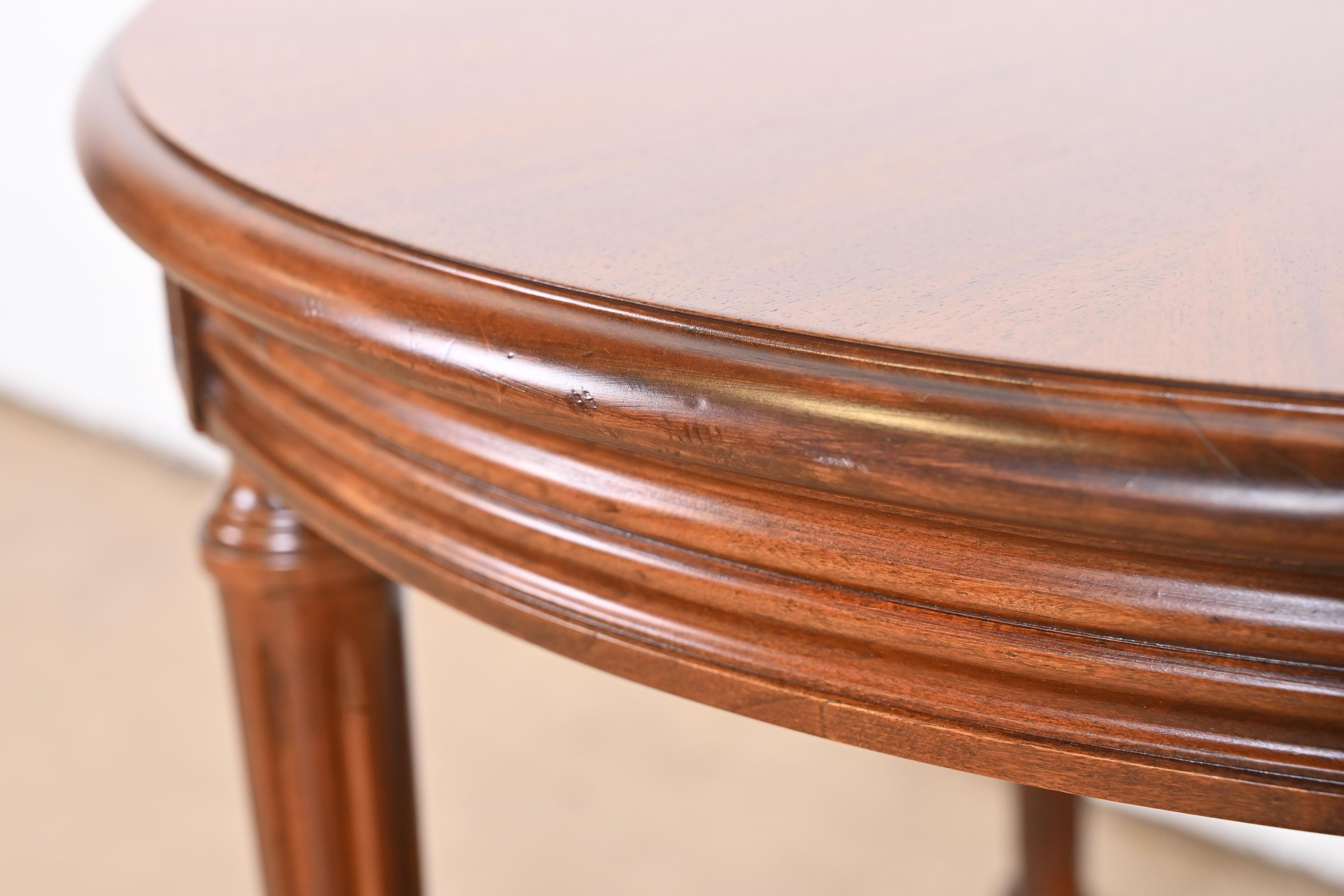 John Widdicomb French Regency Louis XVI Carved Walnut Side Tables, Refinished 3
