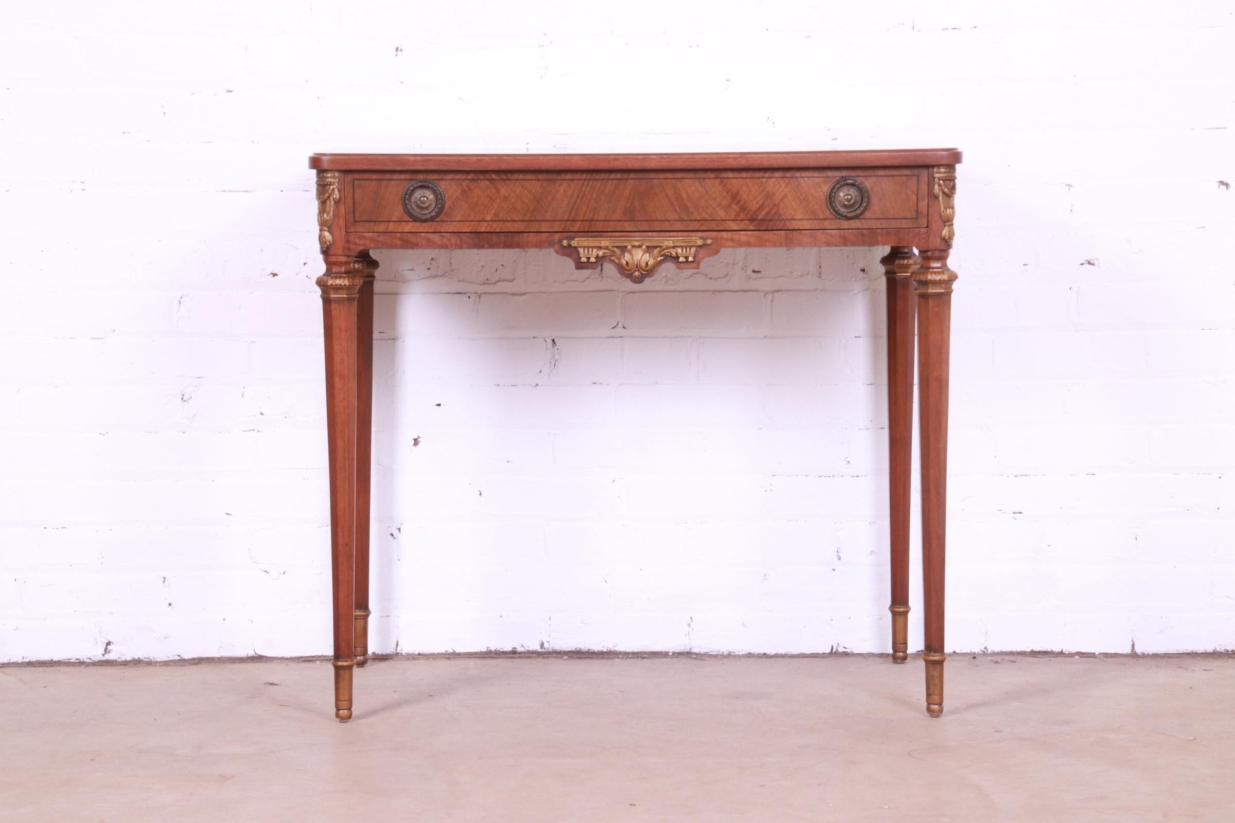 American John Widdicomb French Regency Louis XVI Carved Walnut Vanity or Writing Desk