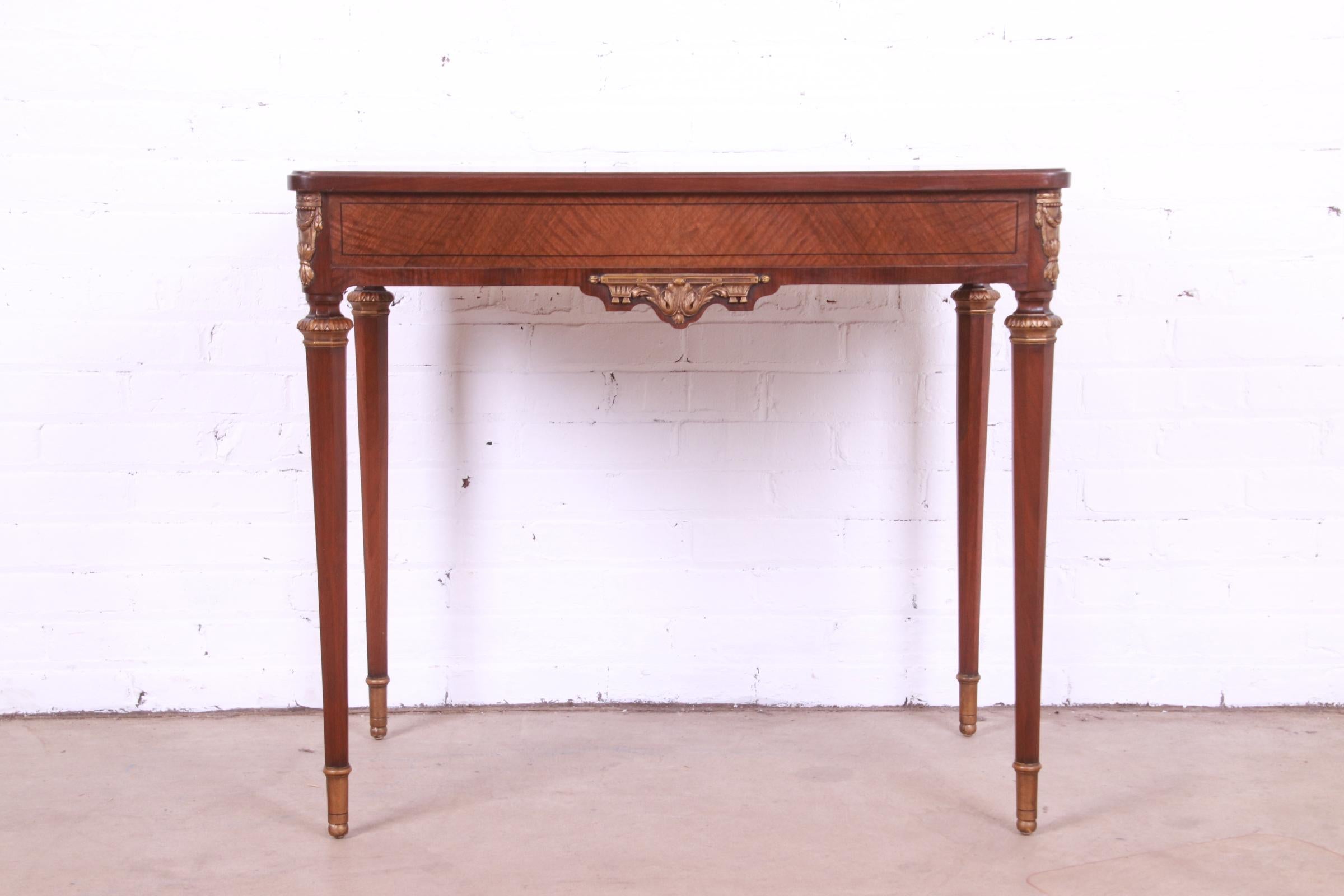 John Widdicomb French Regency Louis XVI Carved Walnut Vanity with Mirror, 1920s 13