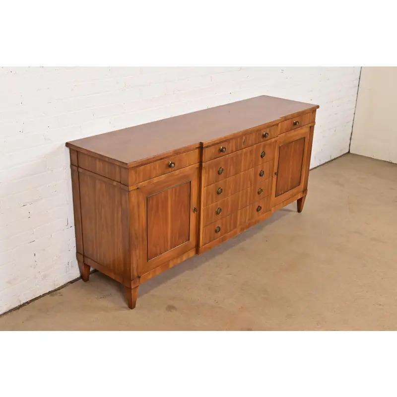 Brass John Widdicomb French Regency Louis XVI Fruitwood Sideboard Credenza, Circa 1960 For Sale