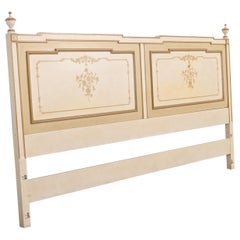John Widdicomb French Regency Louis XVI Hand Painted King Size Headboard, 1960s