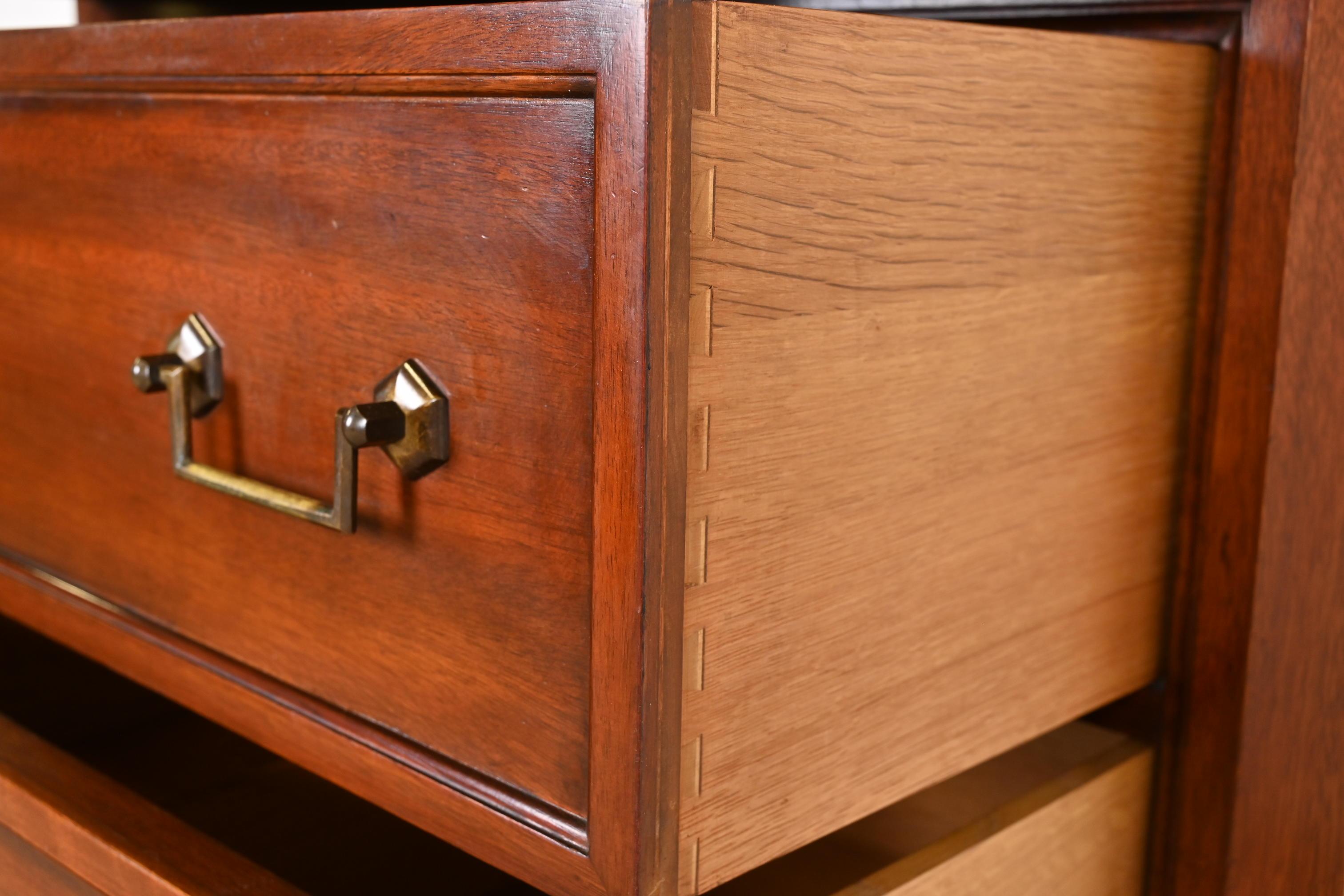 John Widdicomb French Regency Louis XVI Mahogany Highboy Dresser, 1940s 2