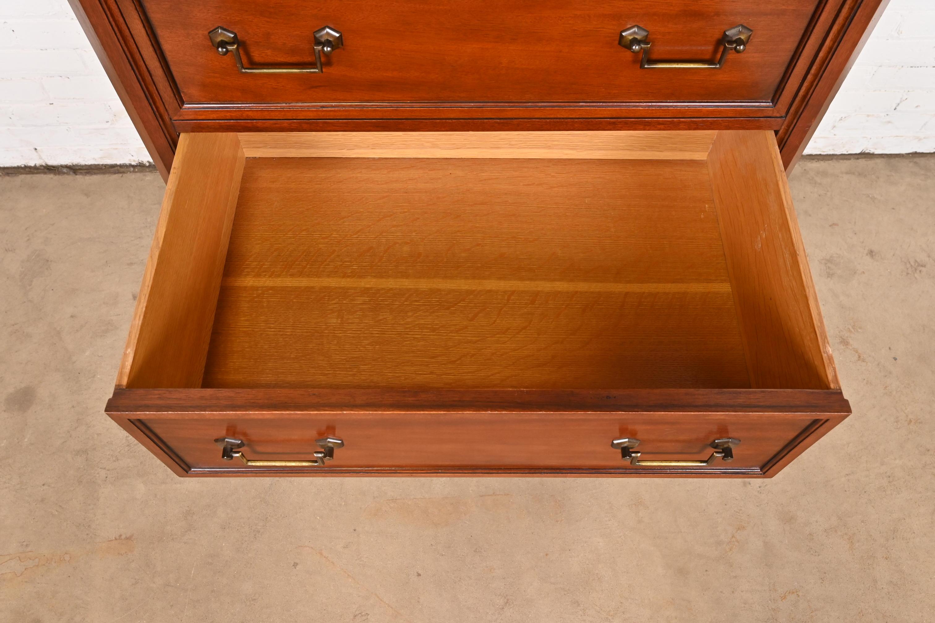 John Widdicomb French Regency Louis XVI Mahogany Highboy Dresser, 1940s 3