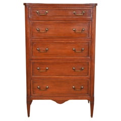 John Widdicomb French Regency Louis XVI Mahogany Highboy Dresser, 1940s