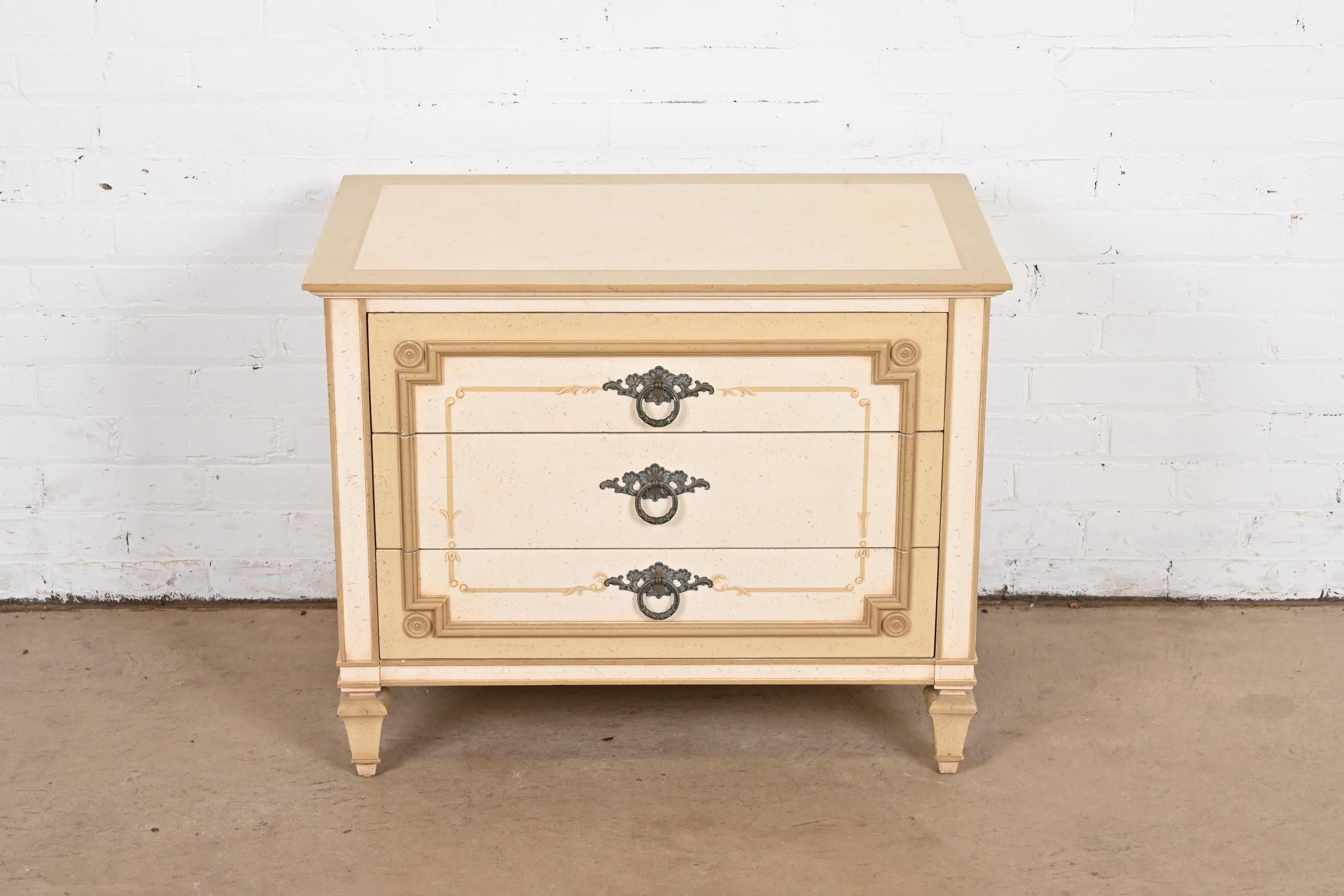 Mid-20th Century John Widdicomb French Regency Louis XVI Painted Bachelor Chest, Circa 1960s