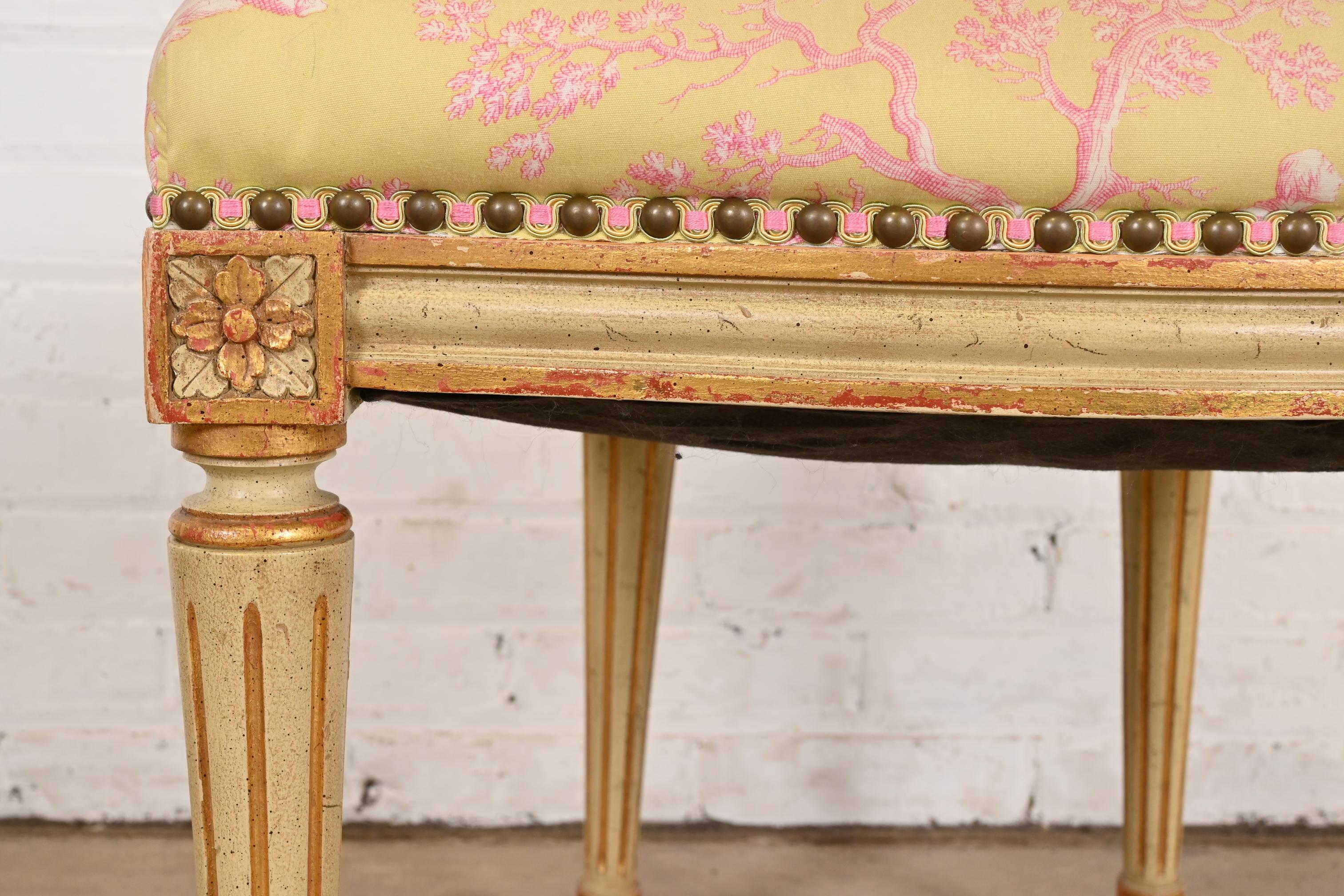 John Widdicomb French Regency Louis XVI Painted Desk Chair or Side Chair, 1960s For Sale 4