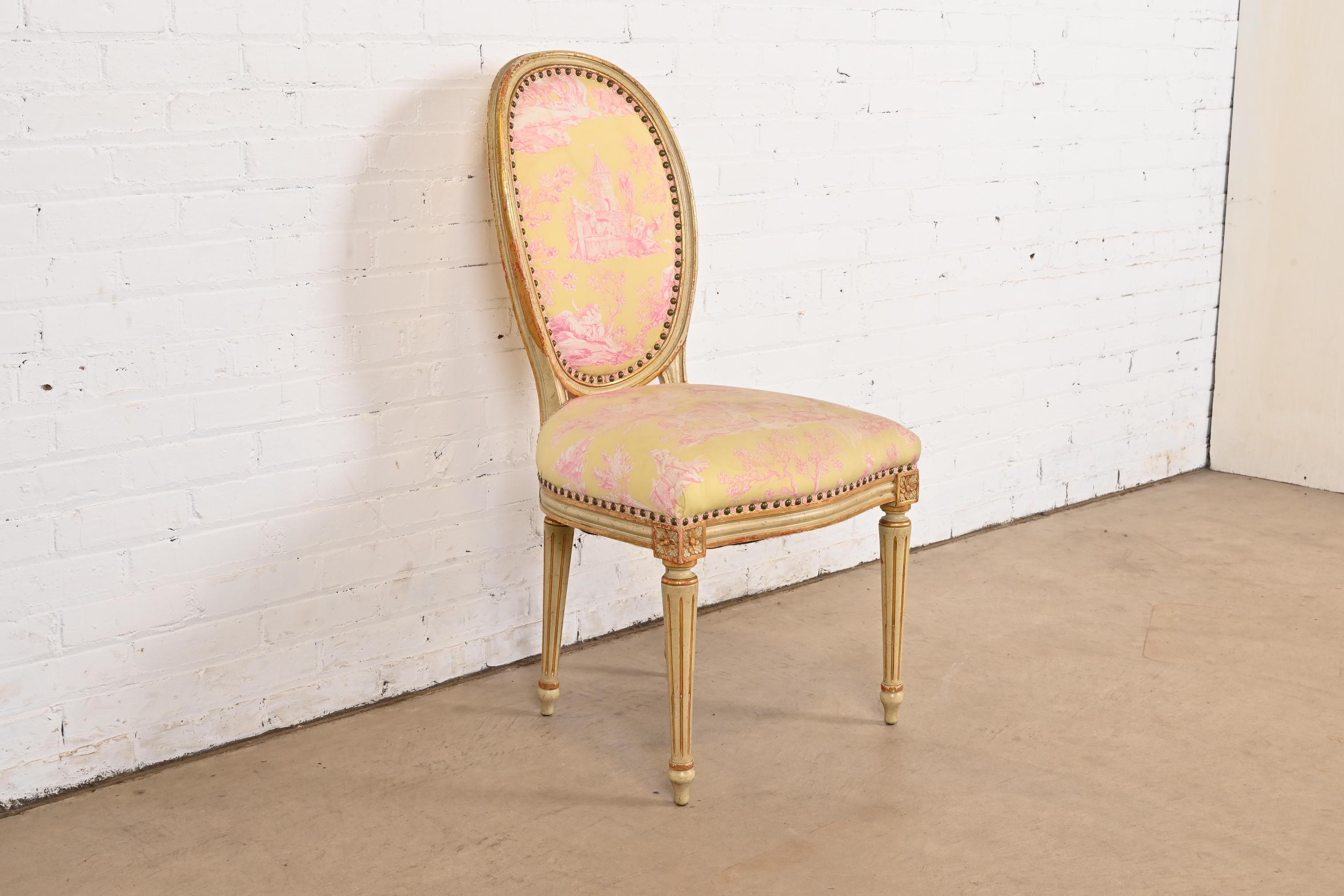 Mid-20th Century John Widdicomb French Regency Louis XVI Painted Desk Chair or Side Chair, 1960s For Sale