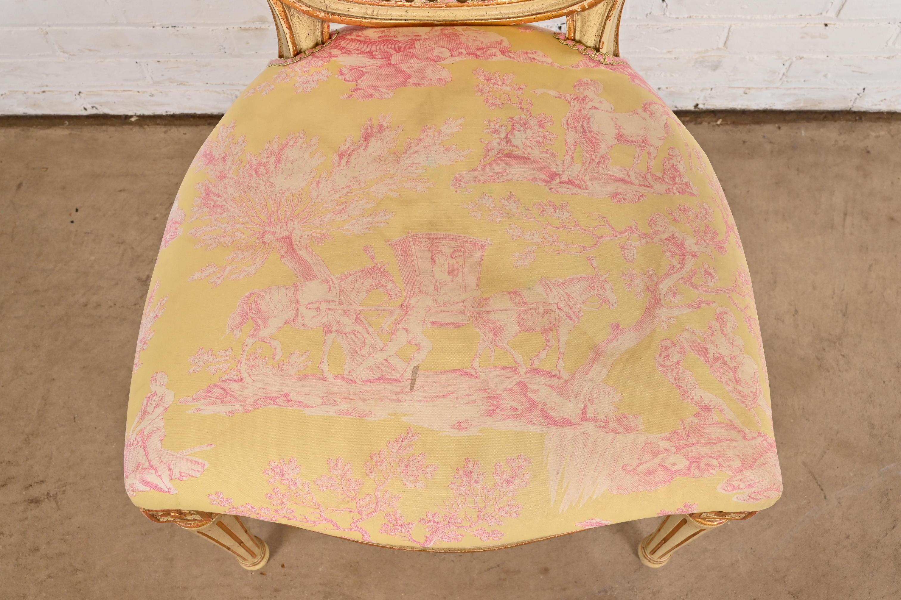 John Widdicomb French Regency Louis XVI Painted Desk Chair or Side Chair, 1960s For Sale 2