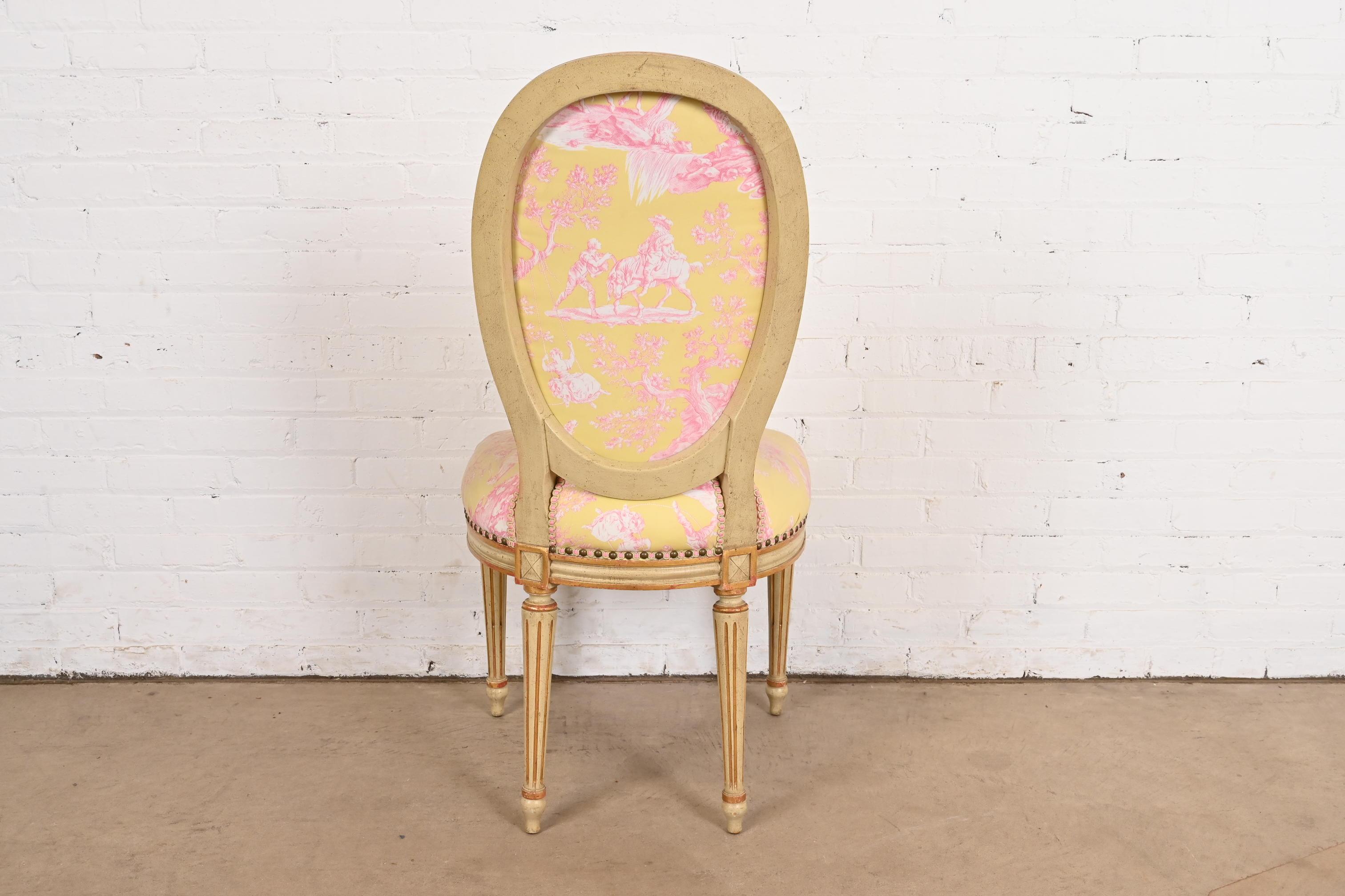John Widdicomb French Regency Louis XVI Painted Desk Chair or Side Chair, 1960s For Sale 3