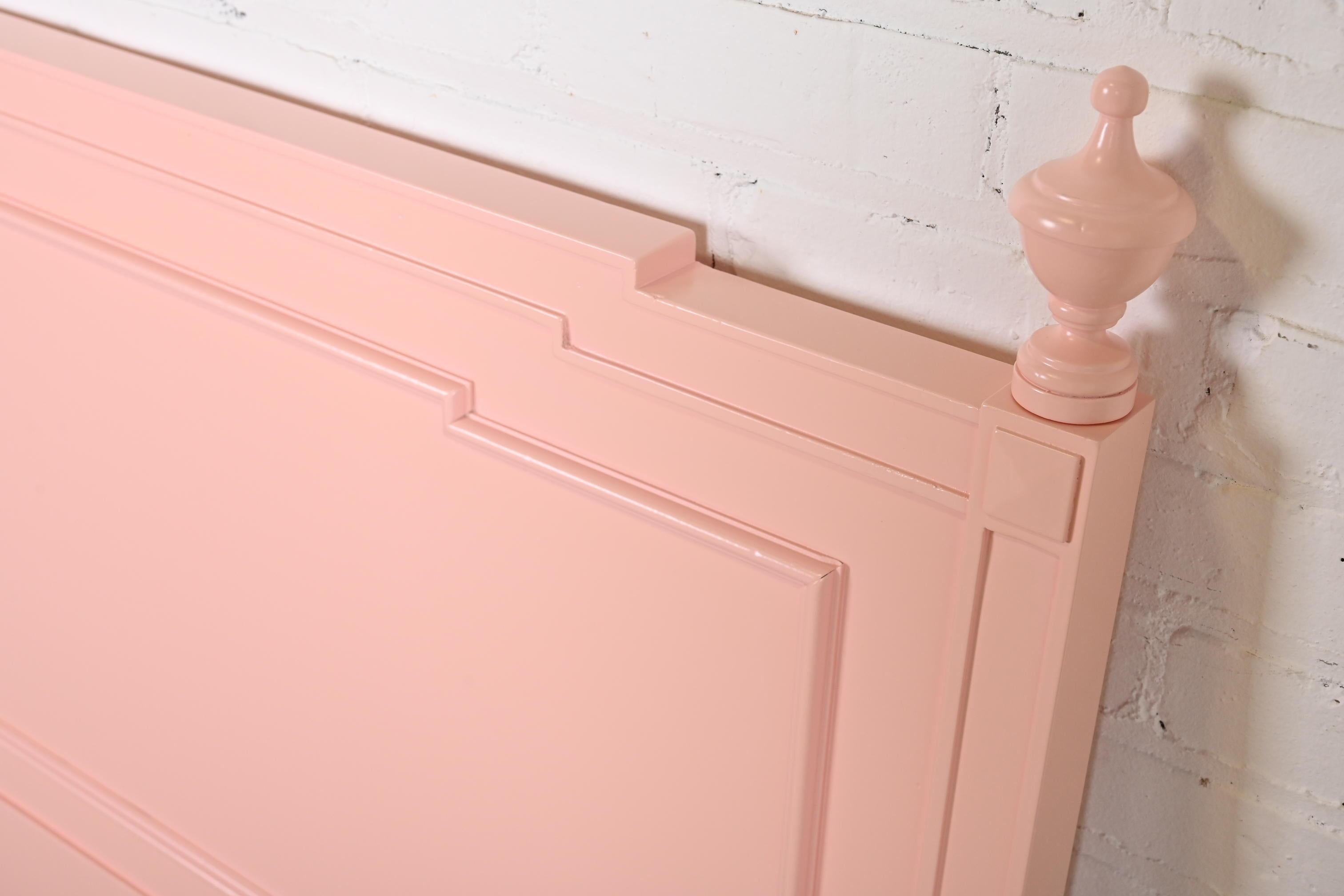 John Widdicomb French Regency Louis XVI Pink Lacquered King Size Headboard 3