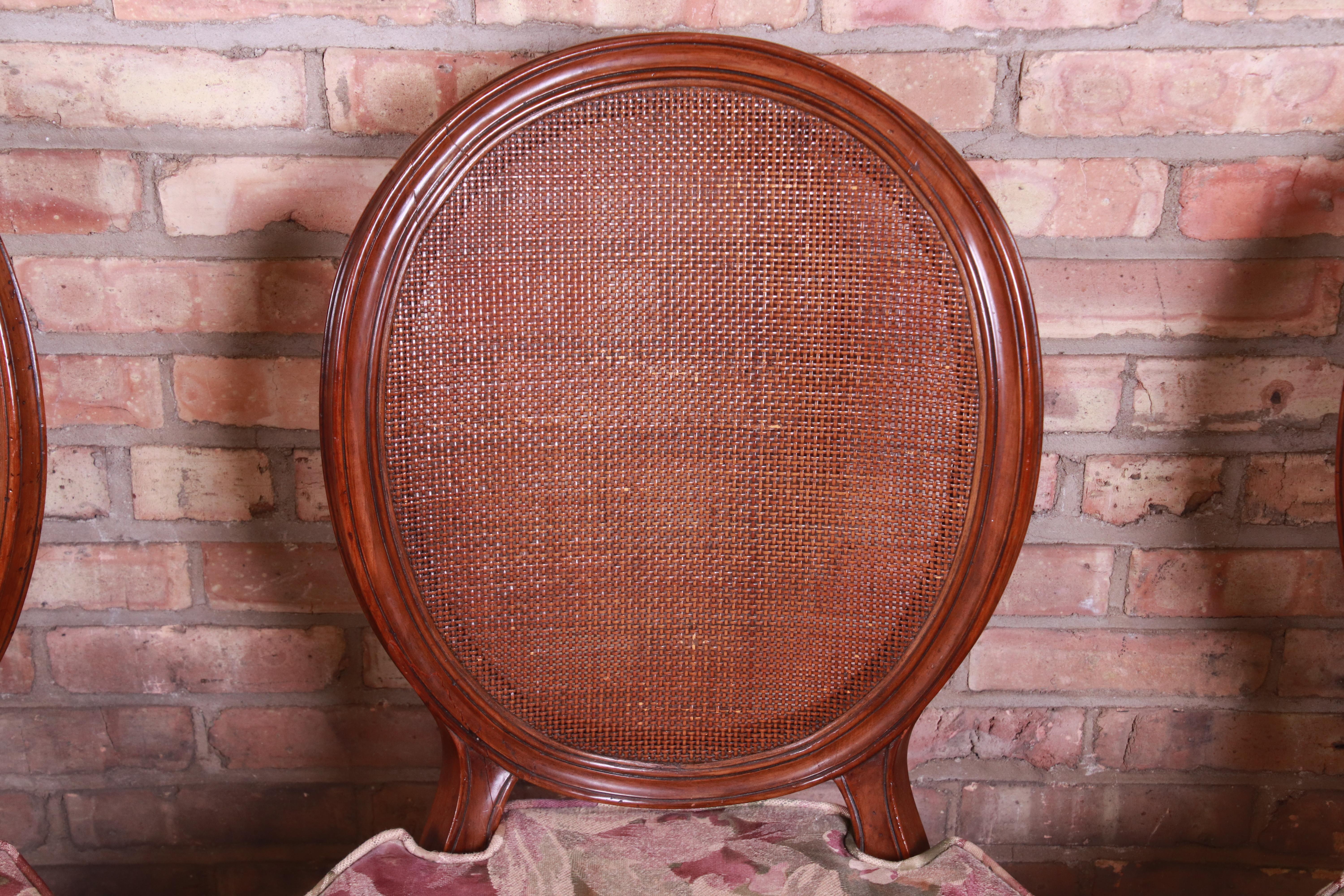 John Widdicomb French Regency Walnut and Cane Dining Chairs, Set of Six 1