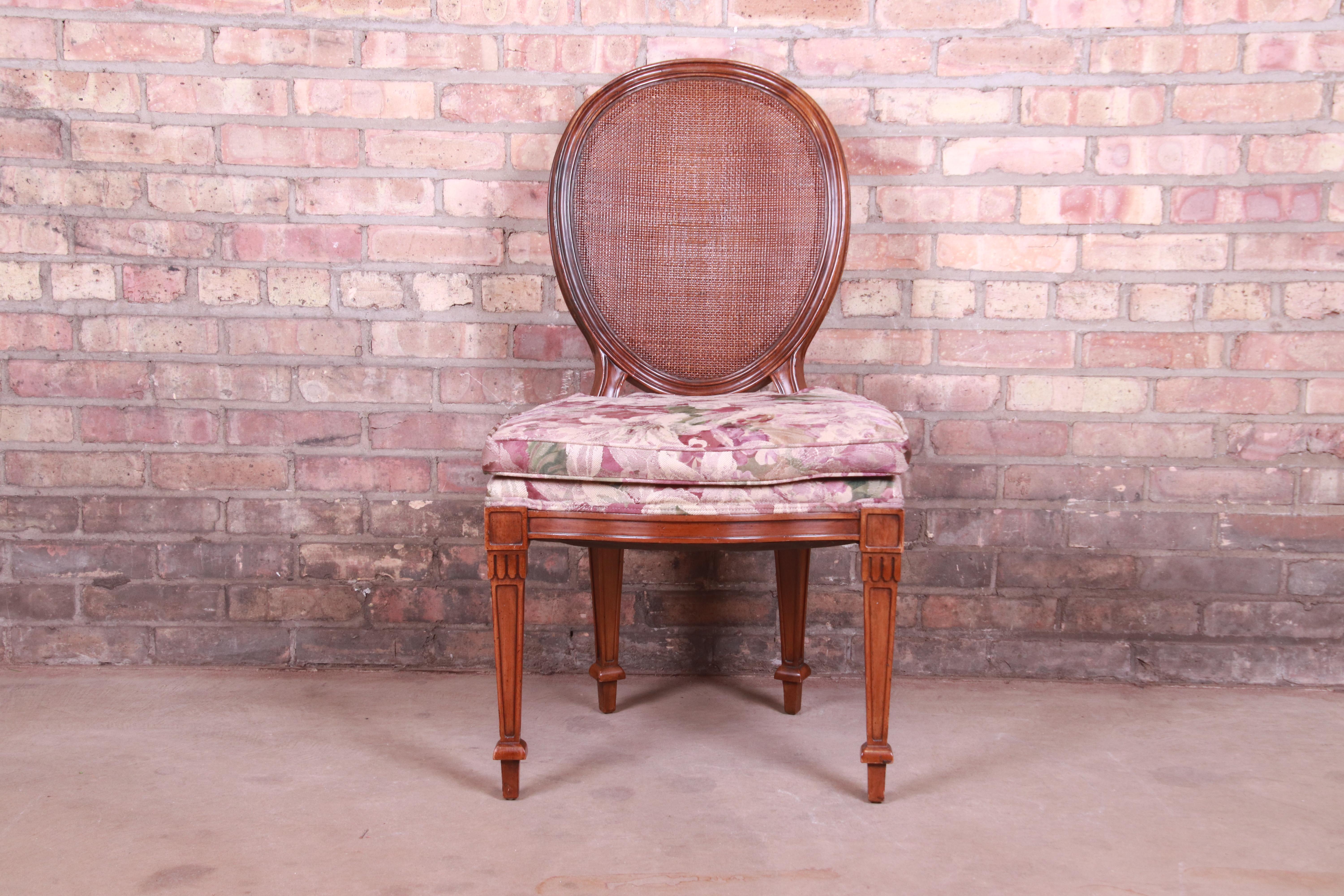 John Widdicomb French Regency Walnut and Cane Dining Chairs, Set of Six 3