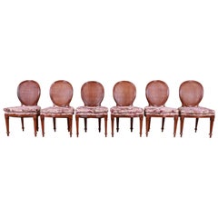 John Widdicomb French Regency Walnut and Cane Dining Chairs, Set of Six