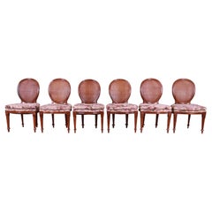 John Widdicomb French Regency Walnut and Cane Dining Chairs, Set of Six