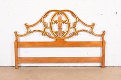 John Widdicomb French Rococo Louis XV Cherry and Gold Gilt King Size Headboard