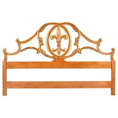 John Widdicomb French Rococo Louis XV Cherry and Gold Gilt King Size Headboard