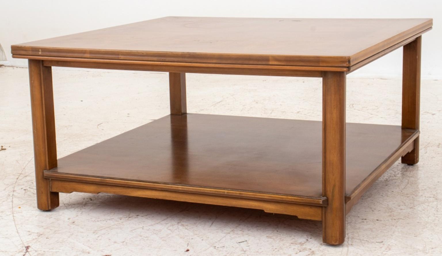 Mid-Century Modern John Widdicomb Fruitwood Square Coffee Table