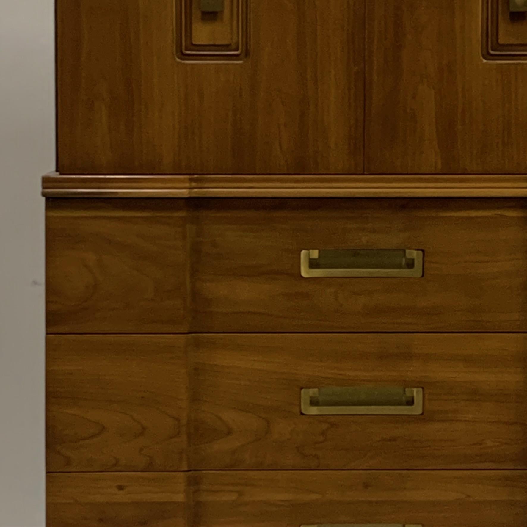 Mid-Century Modern John Widdicomb Gentleman's Chest, Dresser w. Cabinet Solid Wood w Brass Hardware